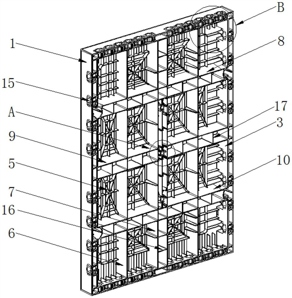 Plastic formwork structure with good impact strength