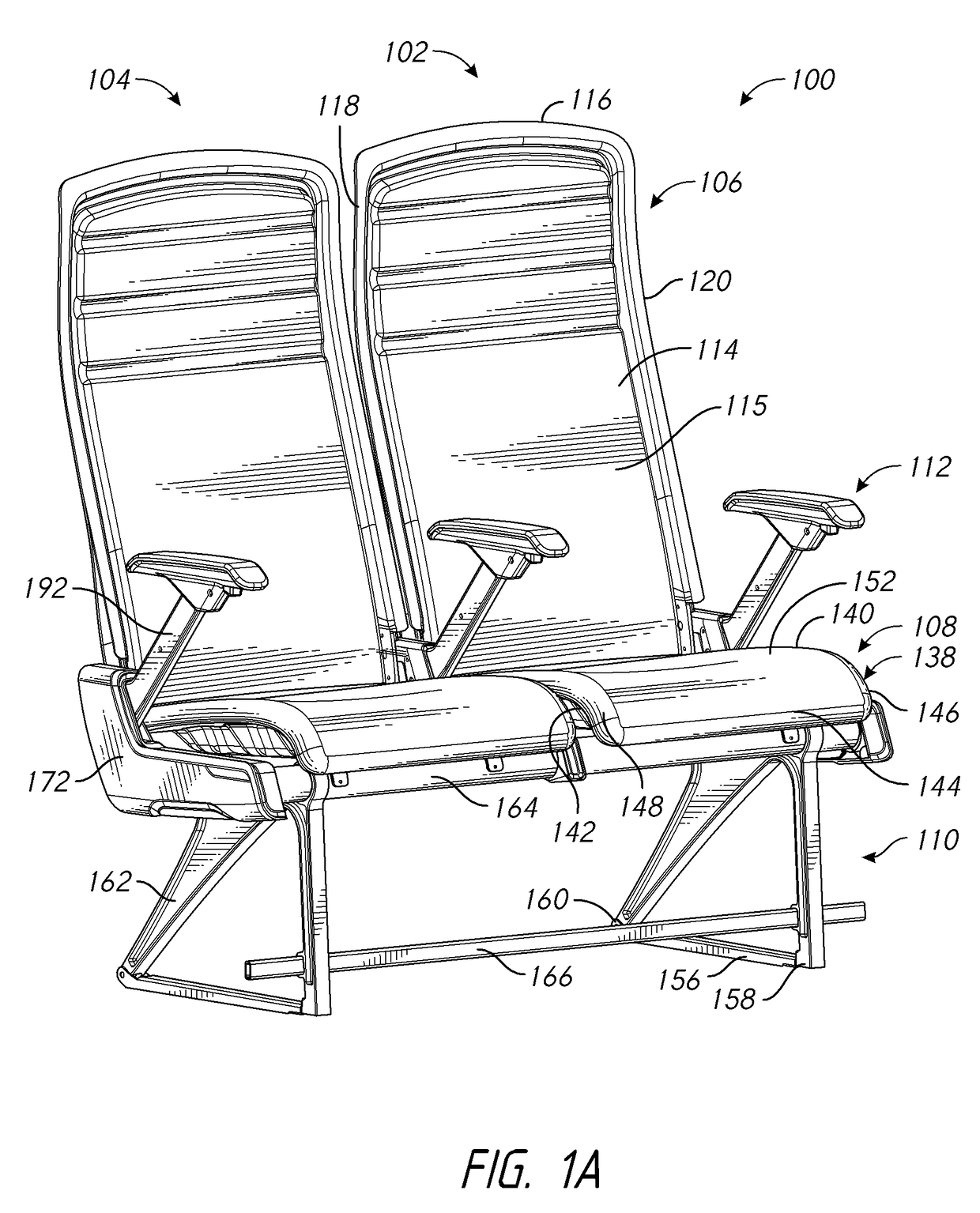 Aircraft seating assembly with reduced spacing