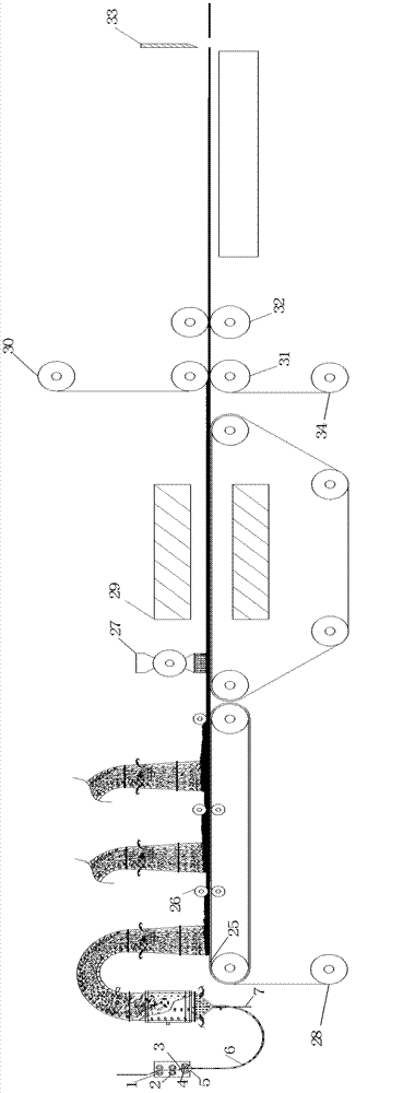 Cluster fiber pneumatic stirring, dispersing and netting device