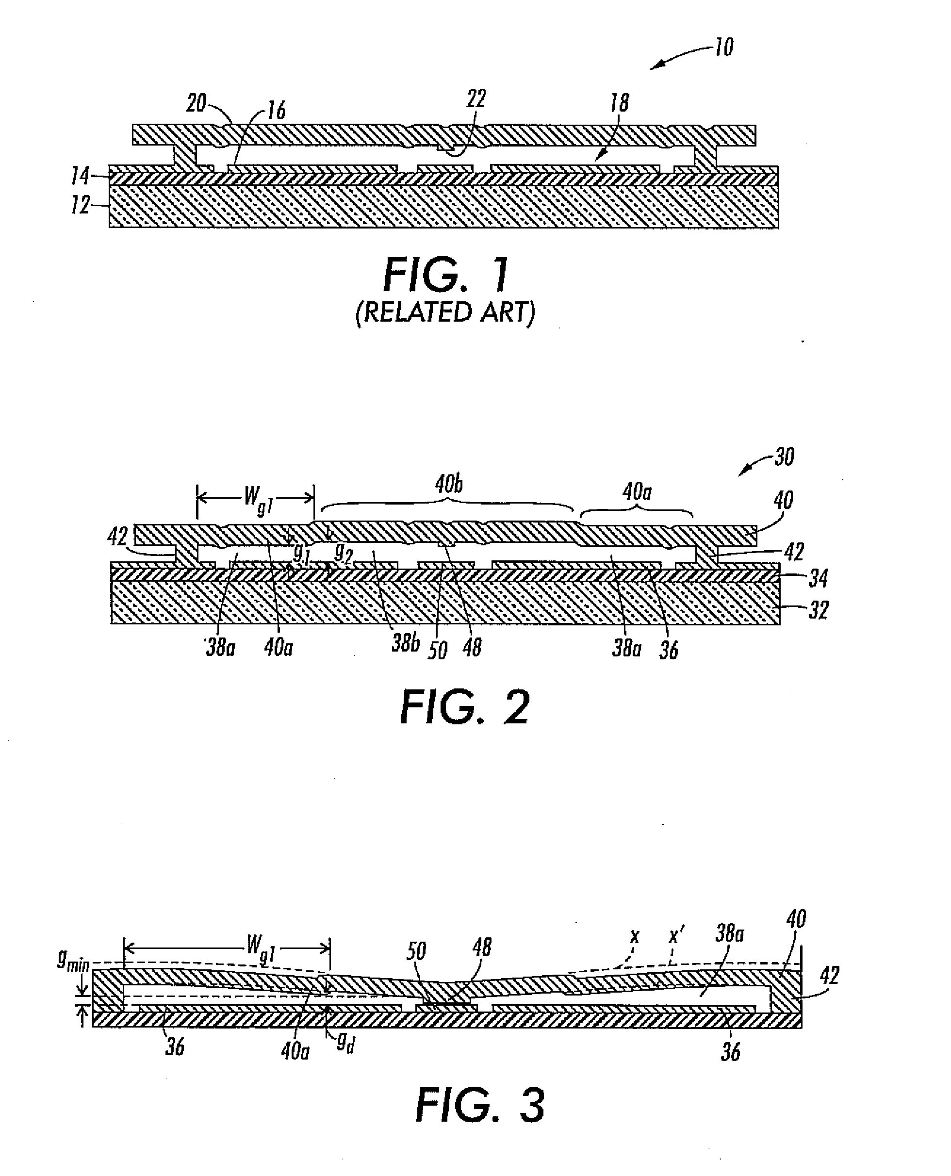 Electrostatic actuator device and method of making the device