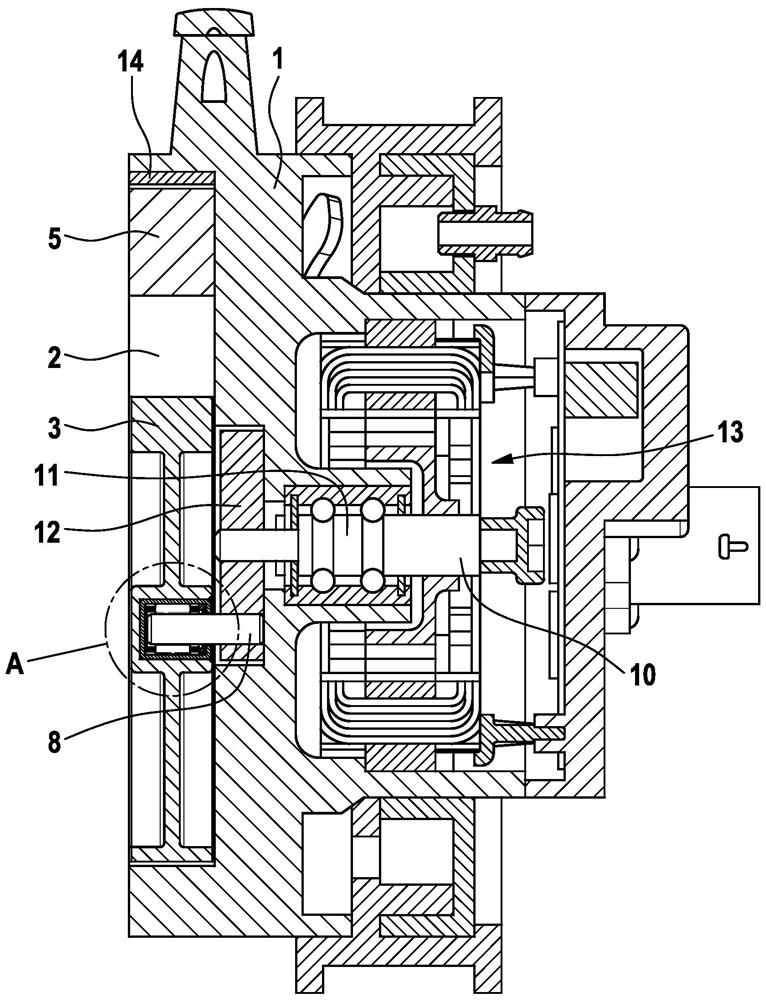 Track vacuum pump with optimized bearing arrangement