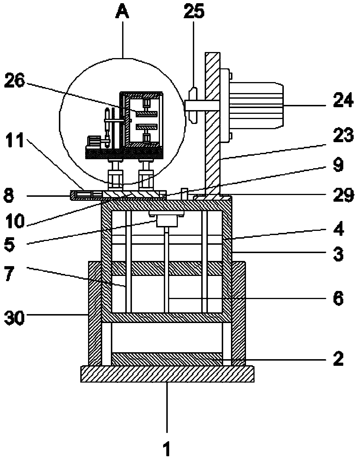 A carbon rod end chamfering device