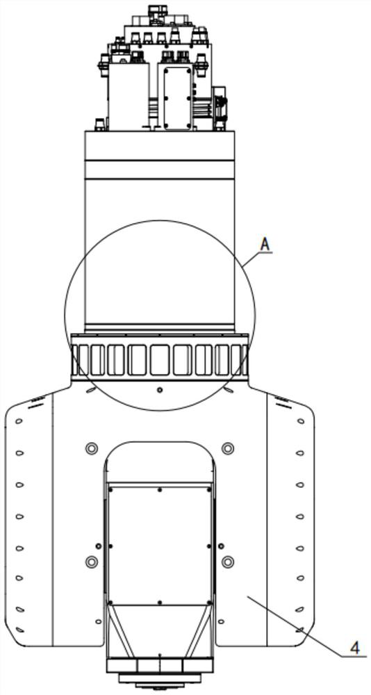 Head-swinging dual-compound braking device