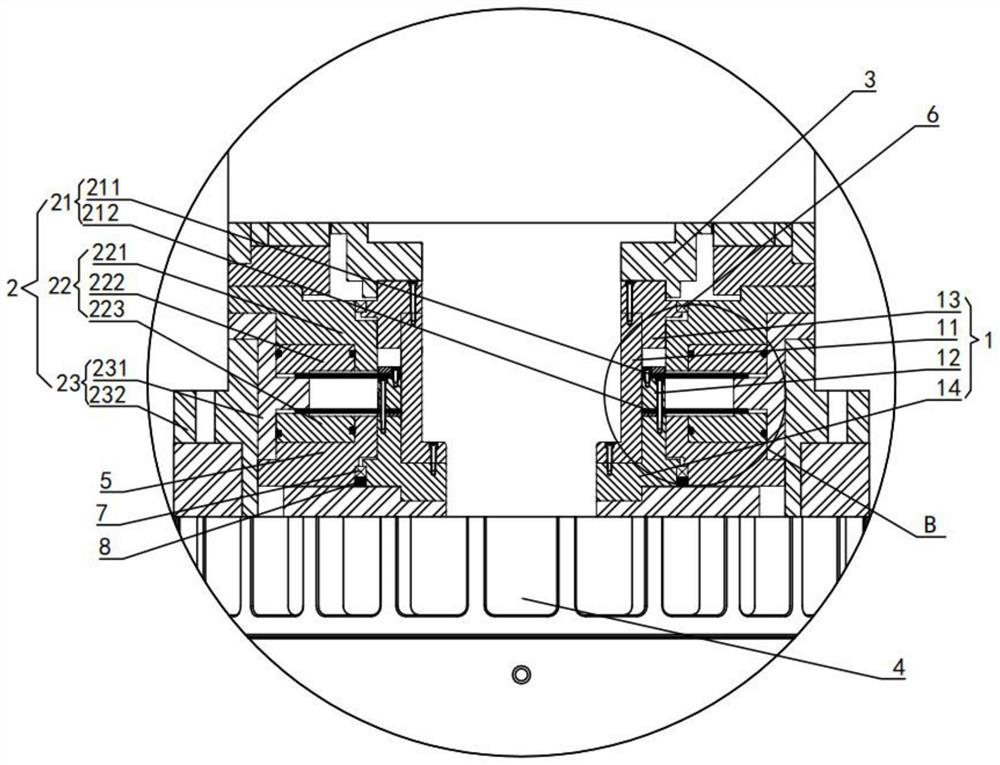 Head-swinging dual-compound braking device