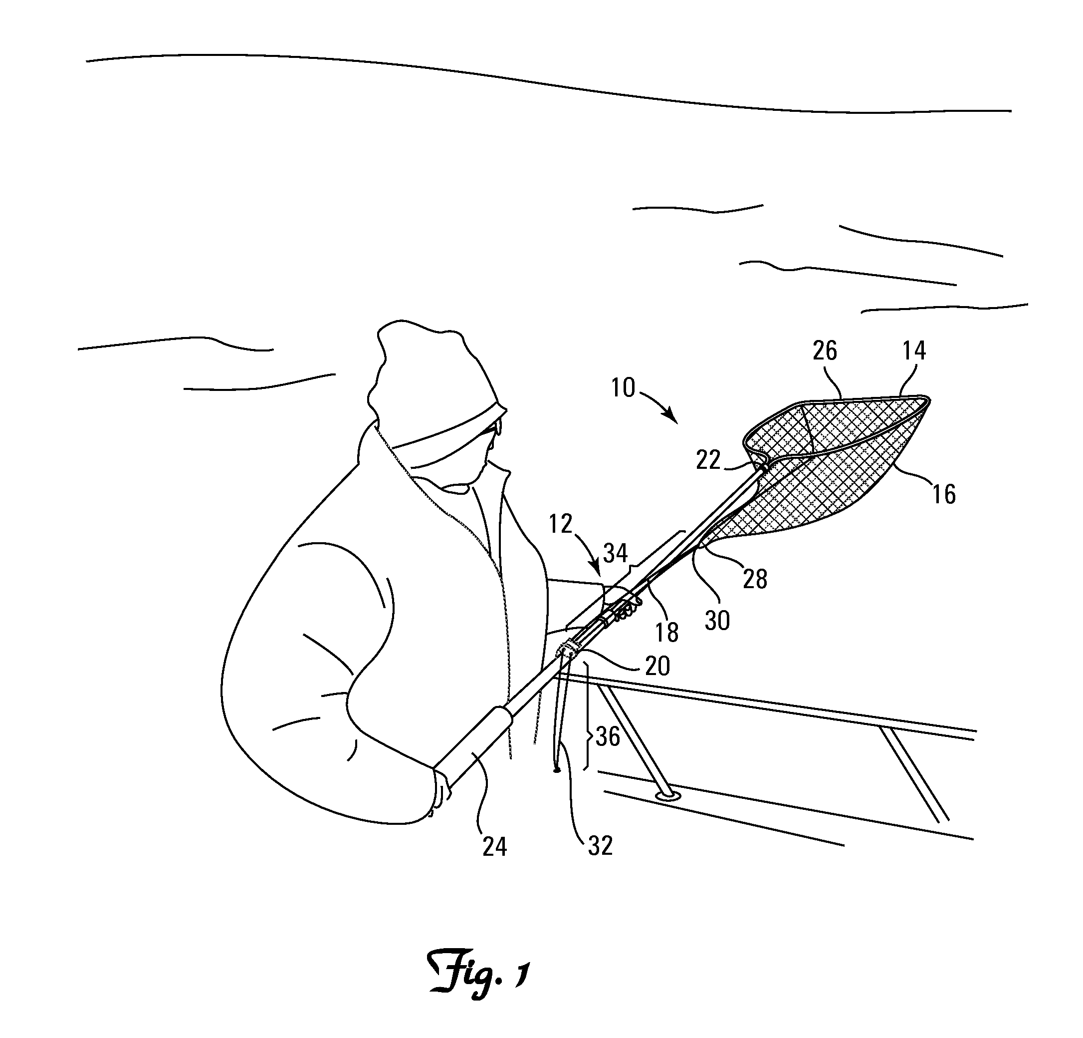 Retractable fishing net having an elastic and incremental net extension system