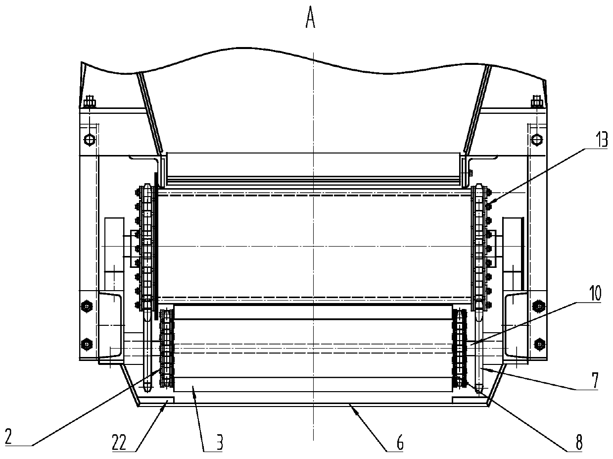 Power-driven return material clearing scraper conveying device