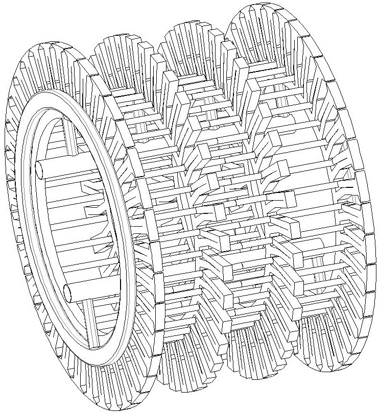 Water cooling structure of axial segmentation inner stator of outer rotor hub motor