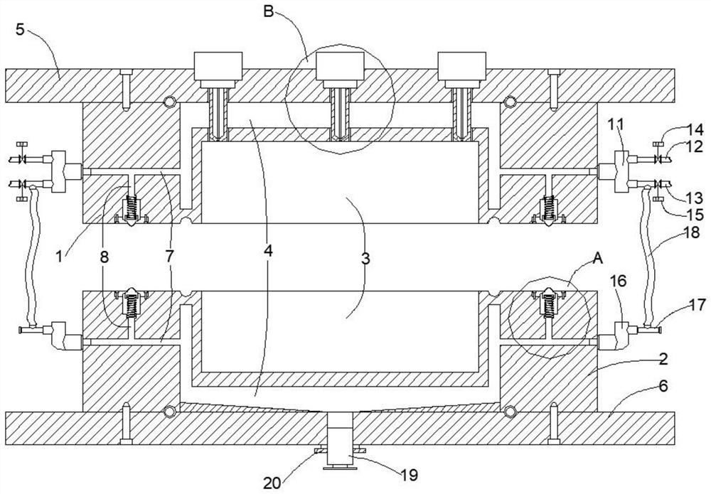 Injection molding mold with efficient heat dissipation function for television face frame production