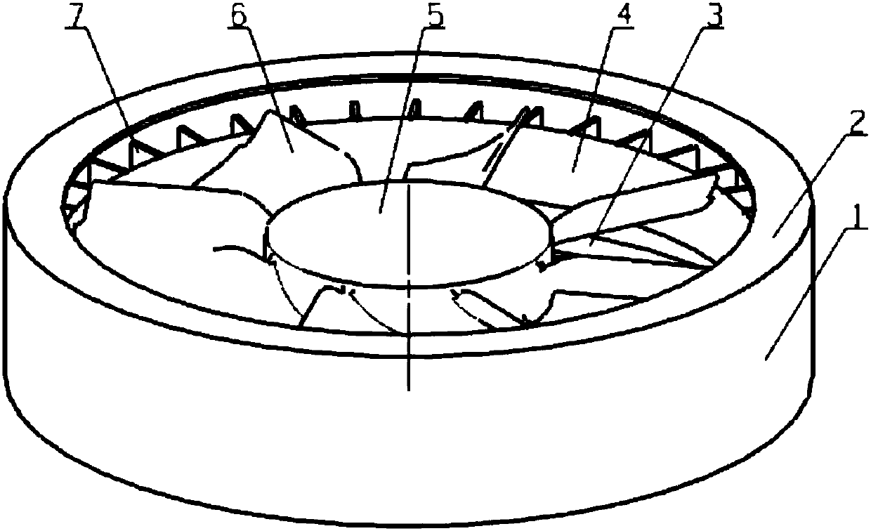 Double-flow-guiding annular fan with blade type air separator