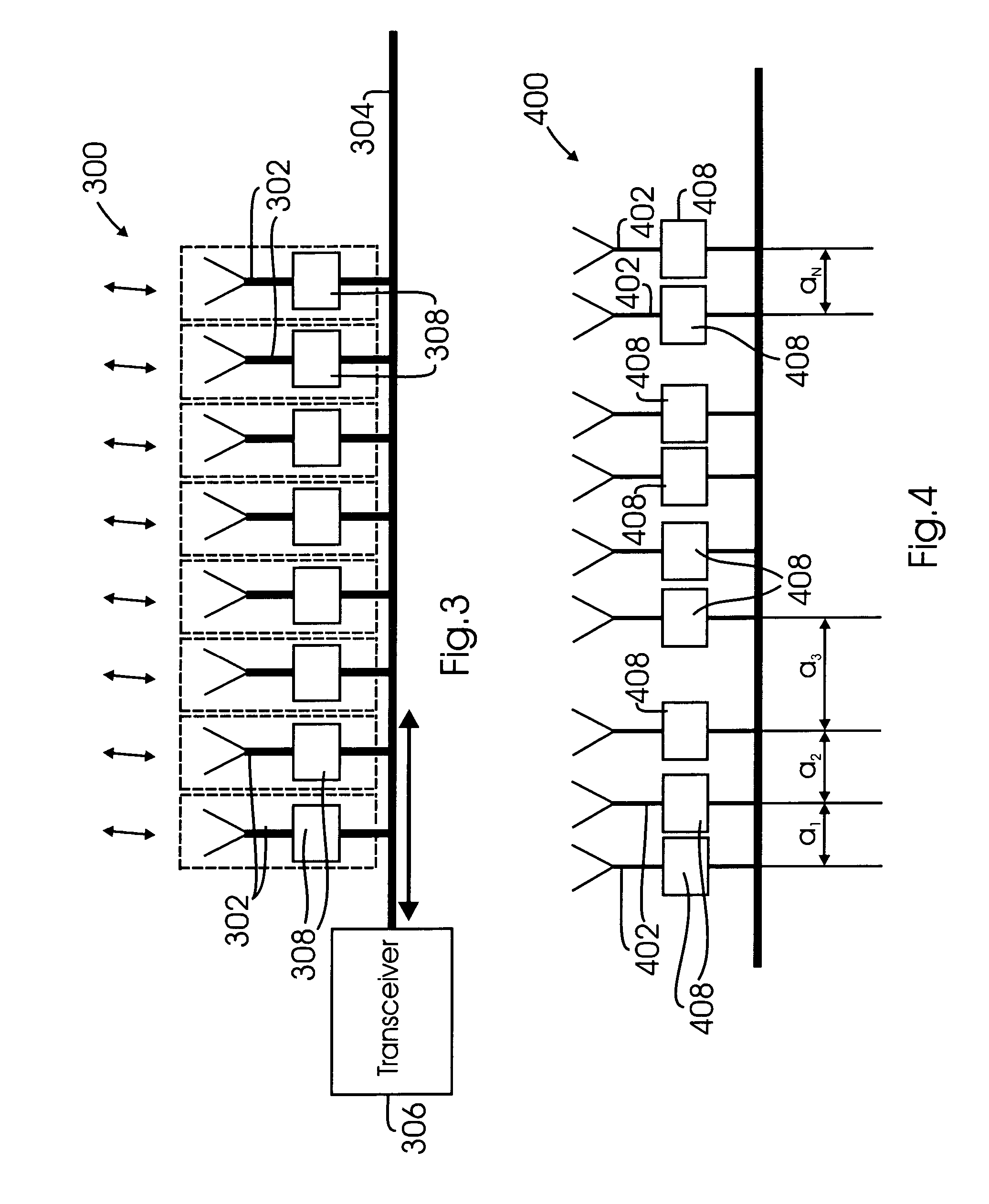 Beam-forming antenna with amplitude-controlled antenna elements