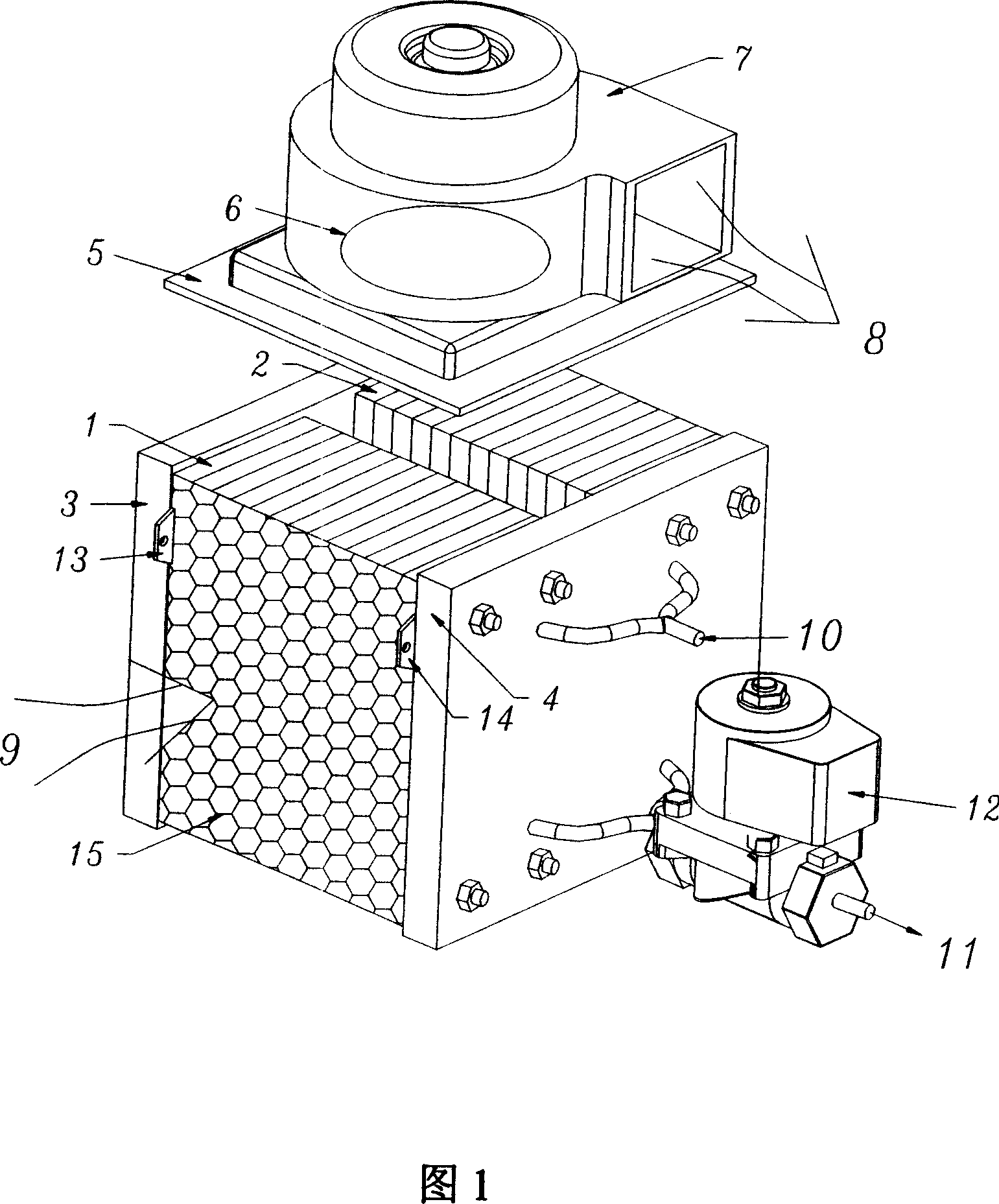 Normal pressure air suction type operation and cooling fuel cell