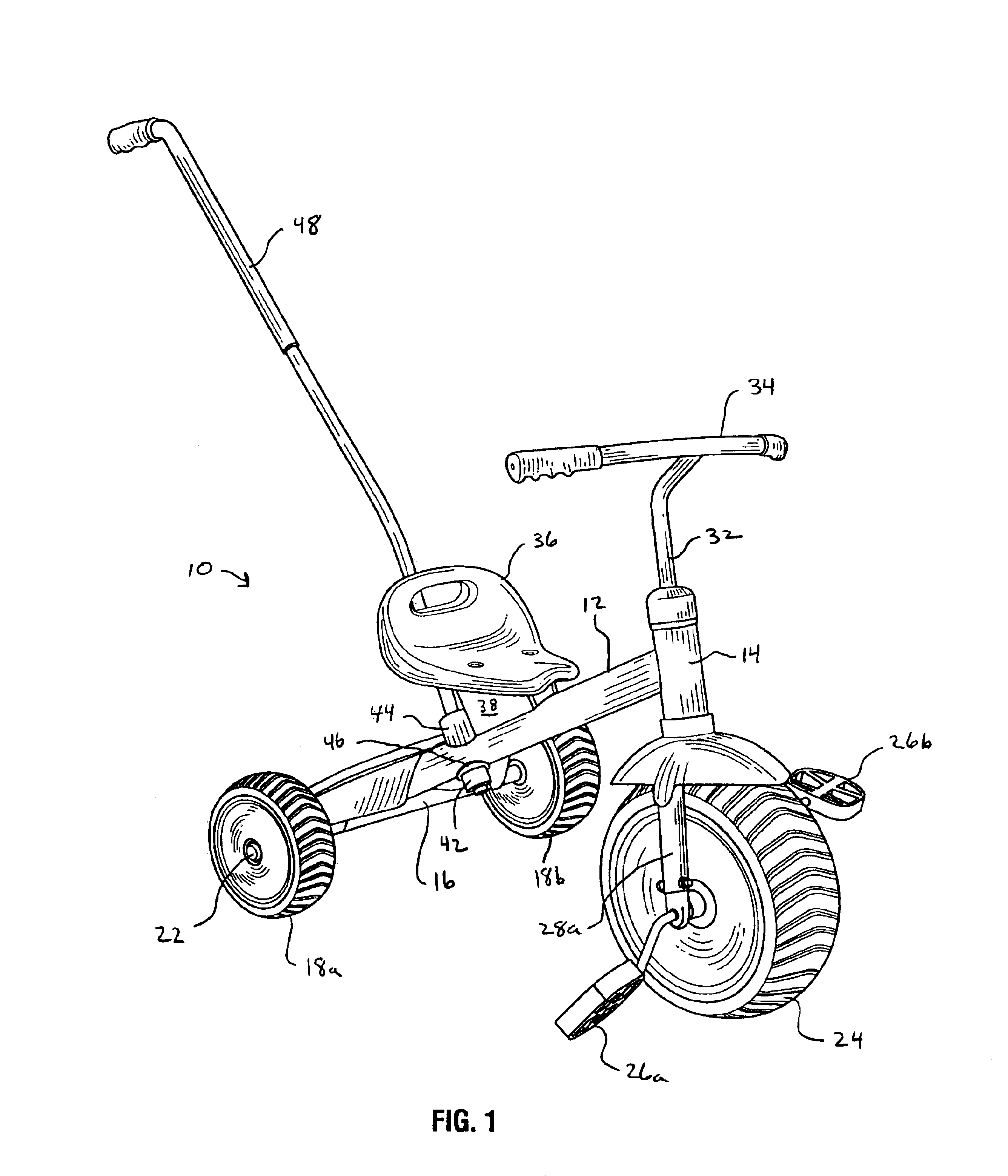 Tricycle with geared auxiliary steering mechanism