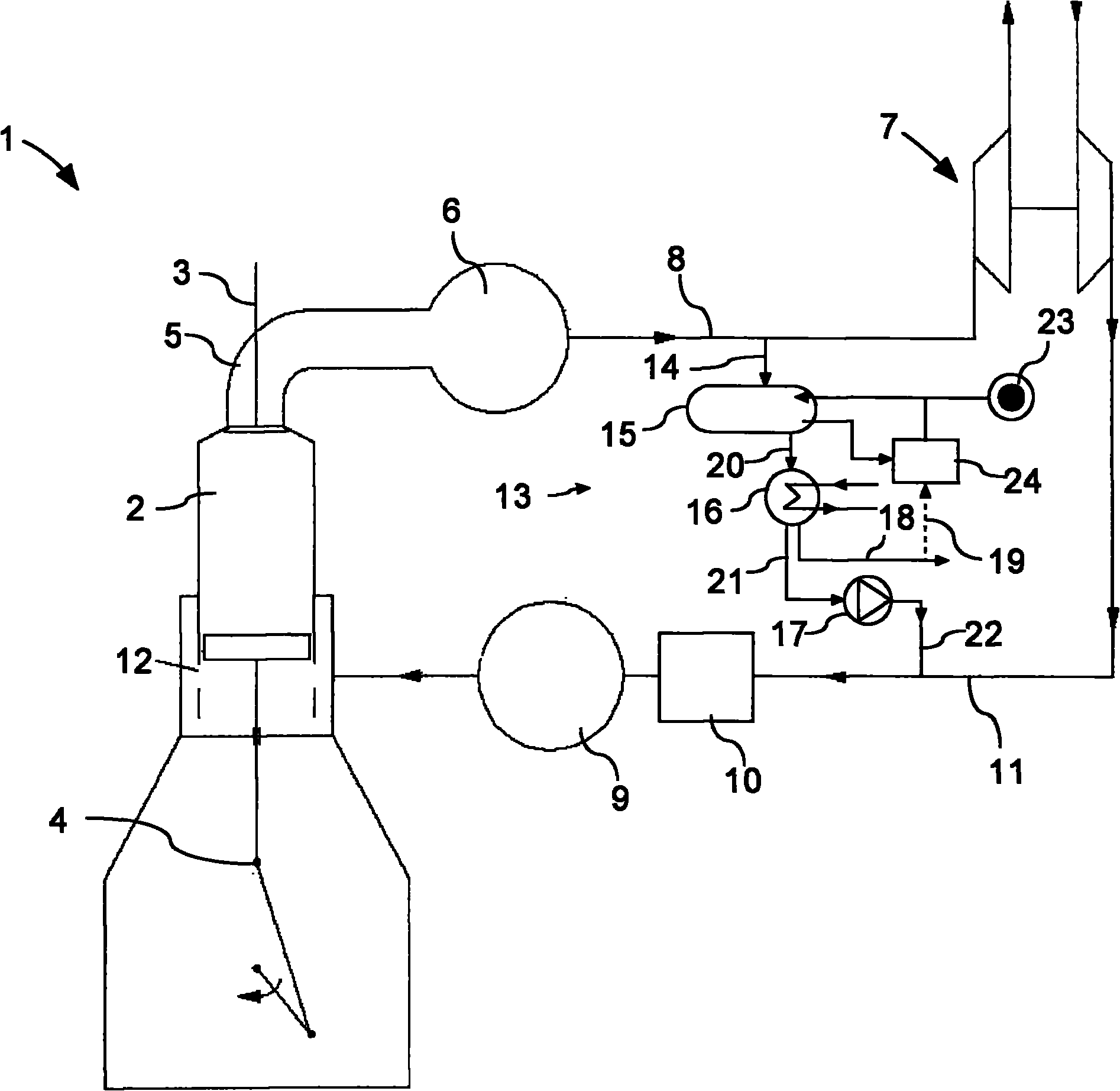Large two-stroke diesel engine with exhaust gas recirculation system