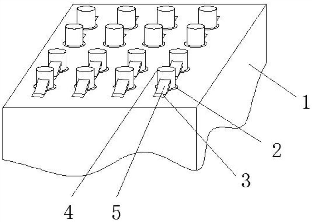 The tin connection structure of the crystal oscillator test seat