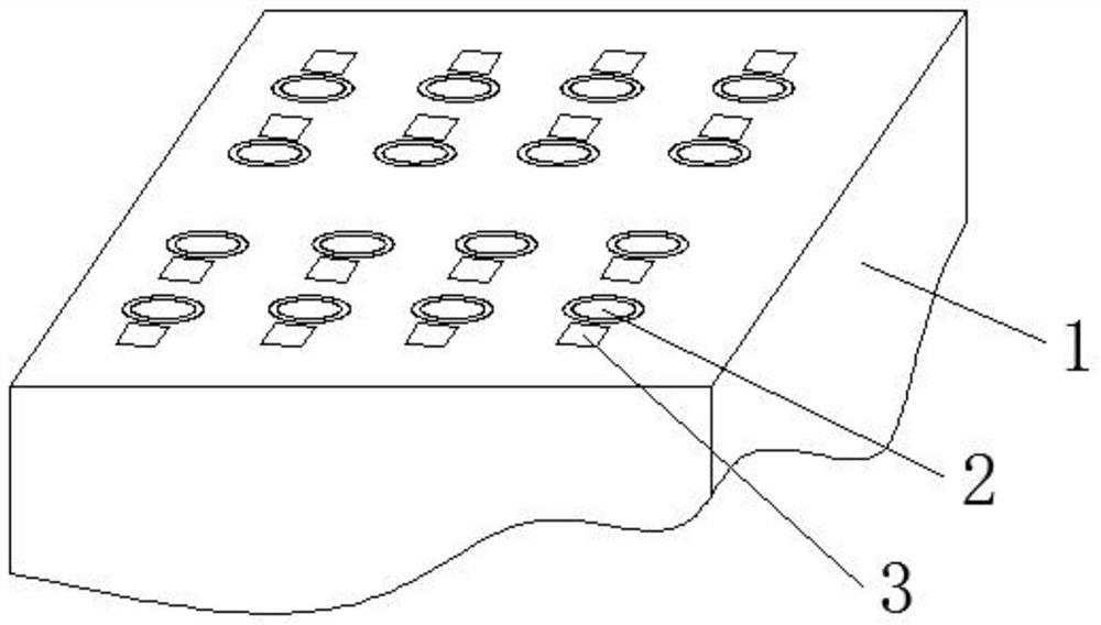 The tin connection structure of the crystal oscillator test seat