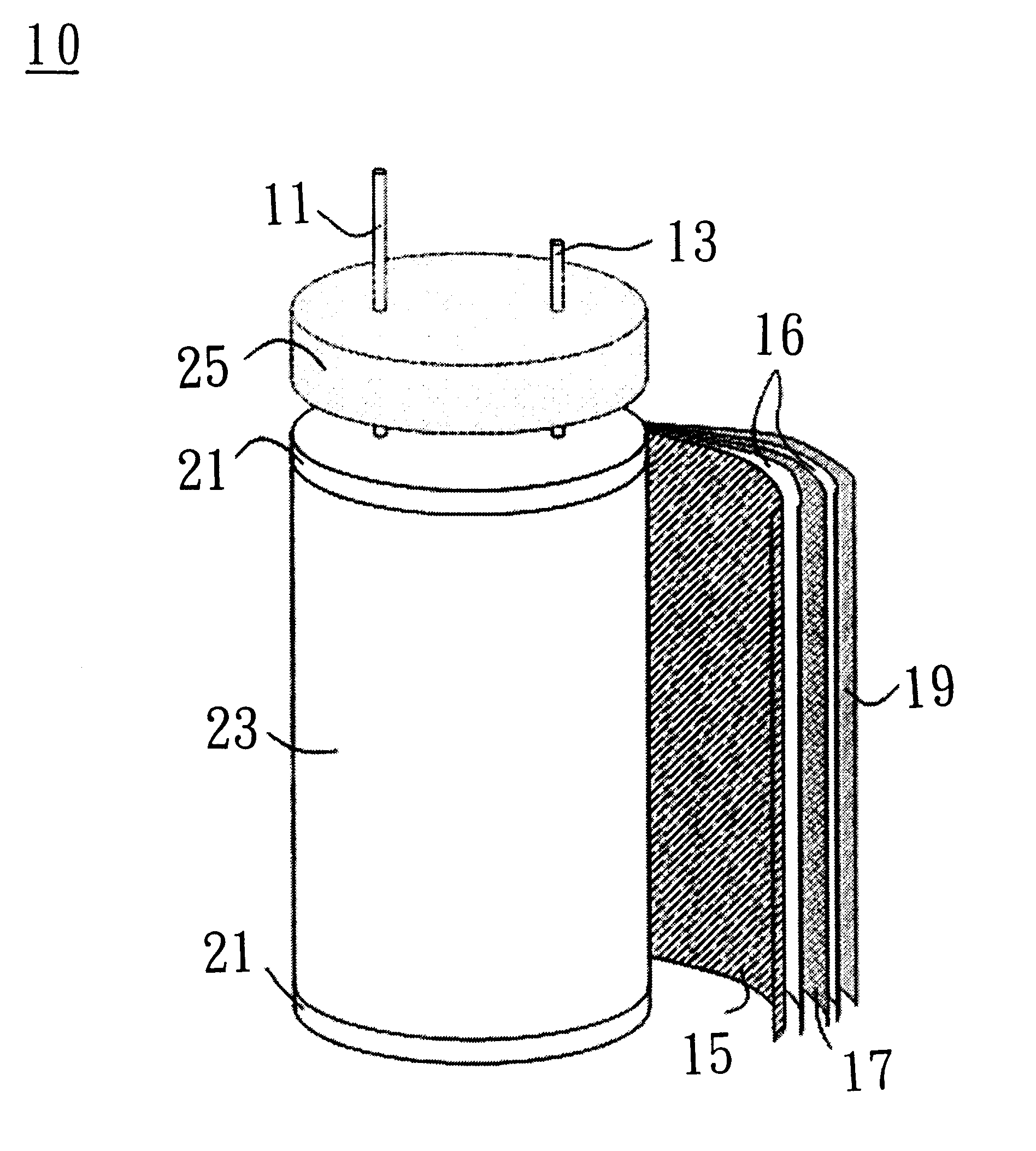 Cylindrical high voltage supercapacitor having two separators