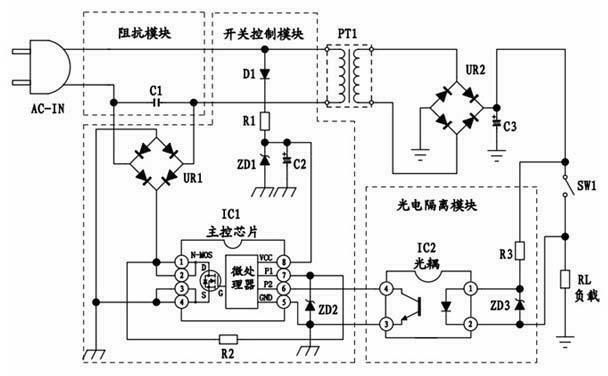 Low-power consumption standby circuit of power-frequency power supply transformer
