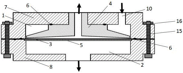 Flat sheet membrane permeability testing assembly