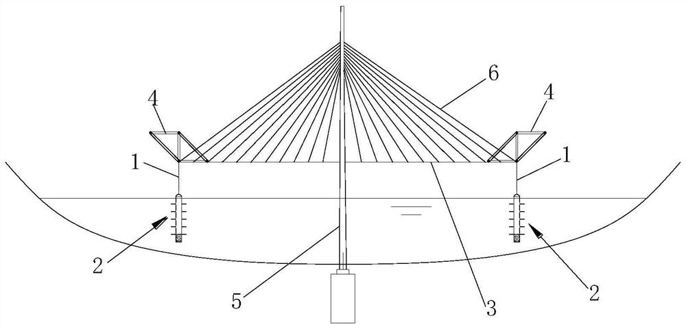 Wind-resistant device for improving construction stability of cantilever of cable-stayed bridge and construction method
