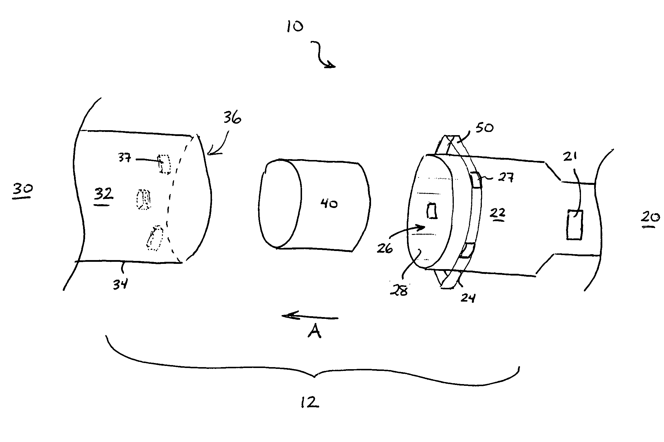 Retention assembly for a hydrocarbon trap