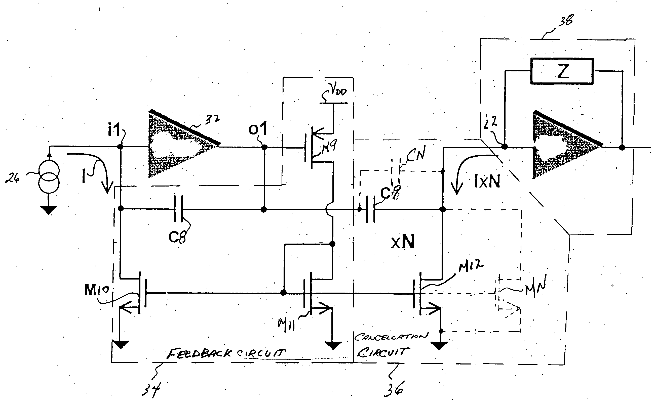 Method and apparatus for linear low-frequency feedback in monolithic low-noise charge amplifiers