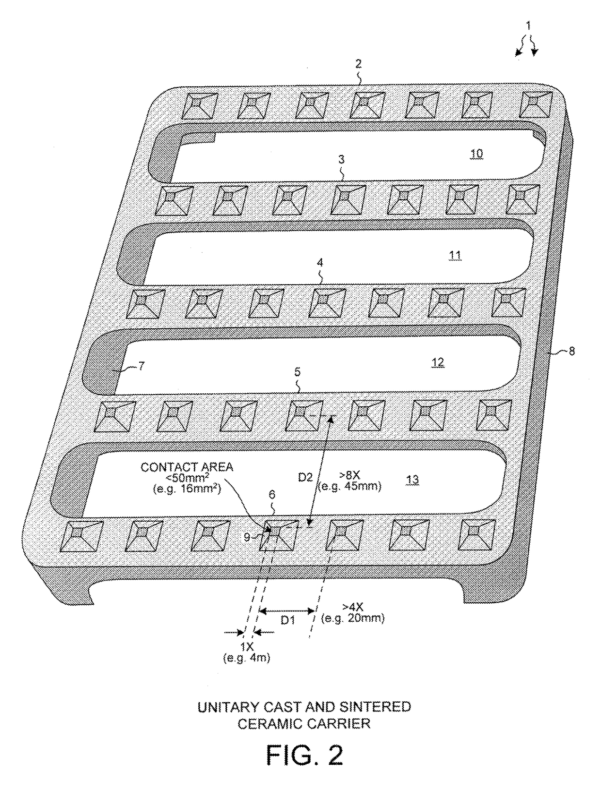 Direct metal bonding on carbon-covered ceramic contact projections of a ceramic carrier