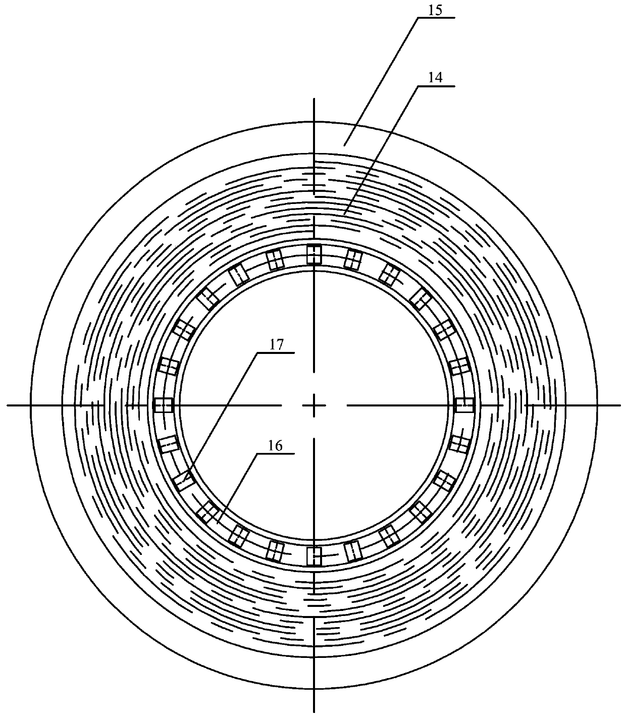 A shaft displacement fault self-healing control device for a centrifugal compressor