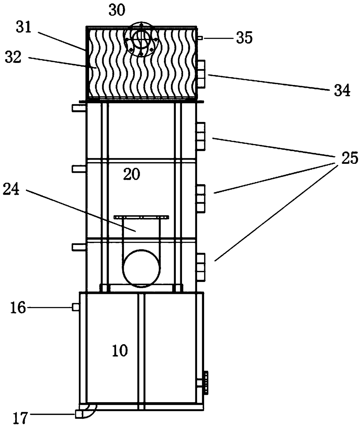 Tail gas treatment device based on small-scale incinerator and carbide finance and treatment process