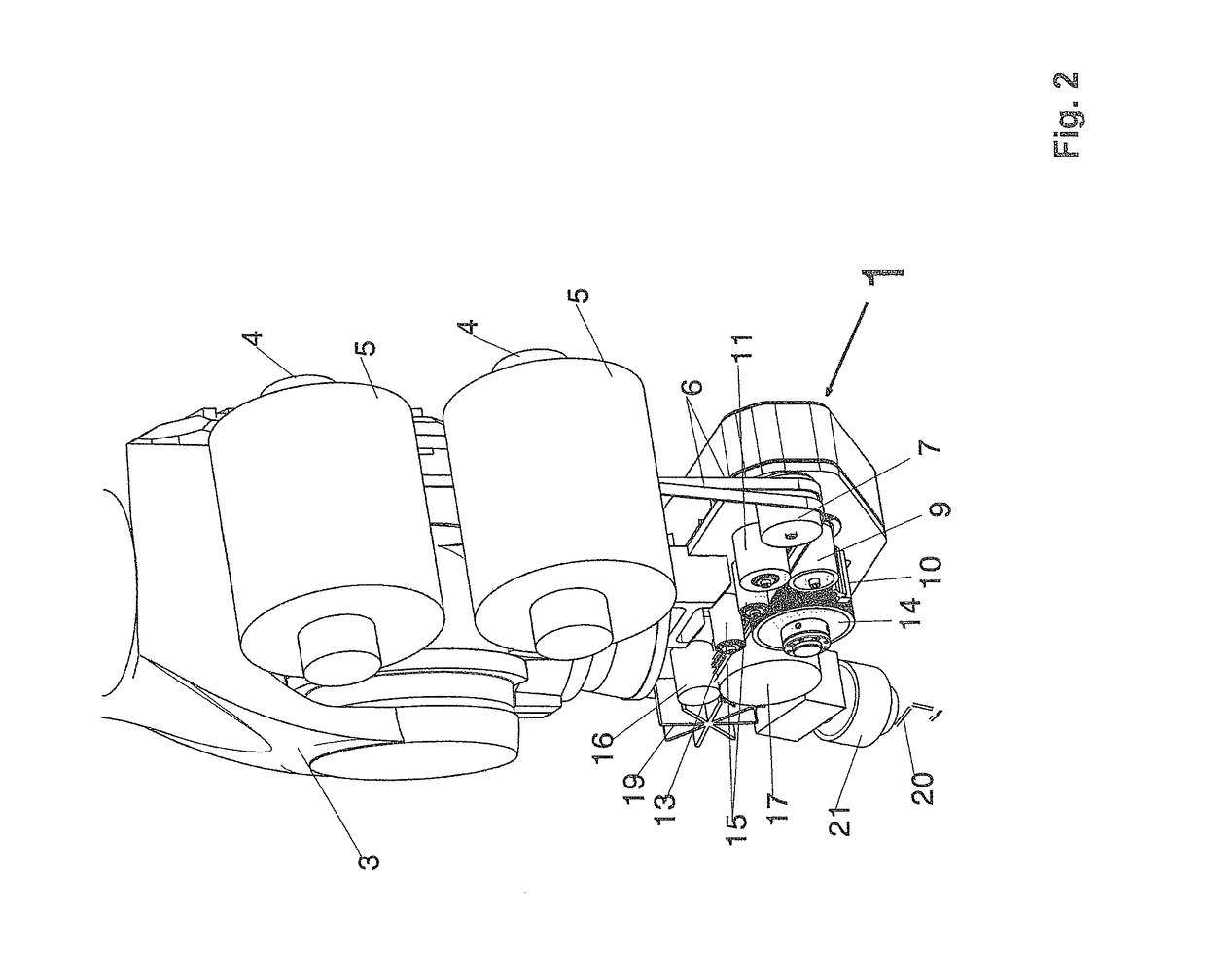 Deposition device for controlled deposition of reinforcing fiber bundles