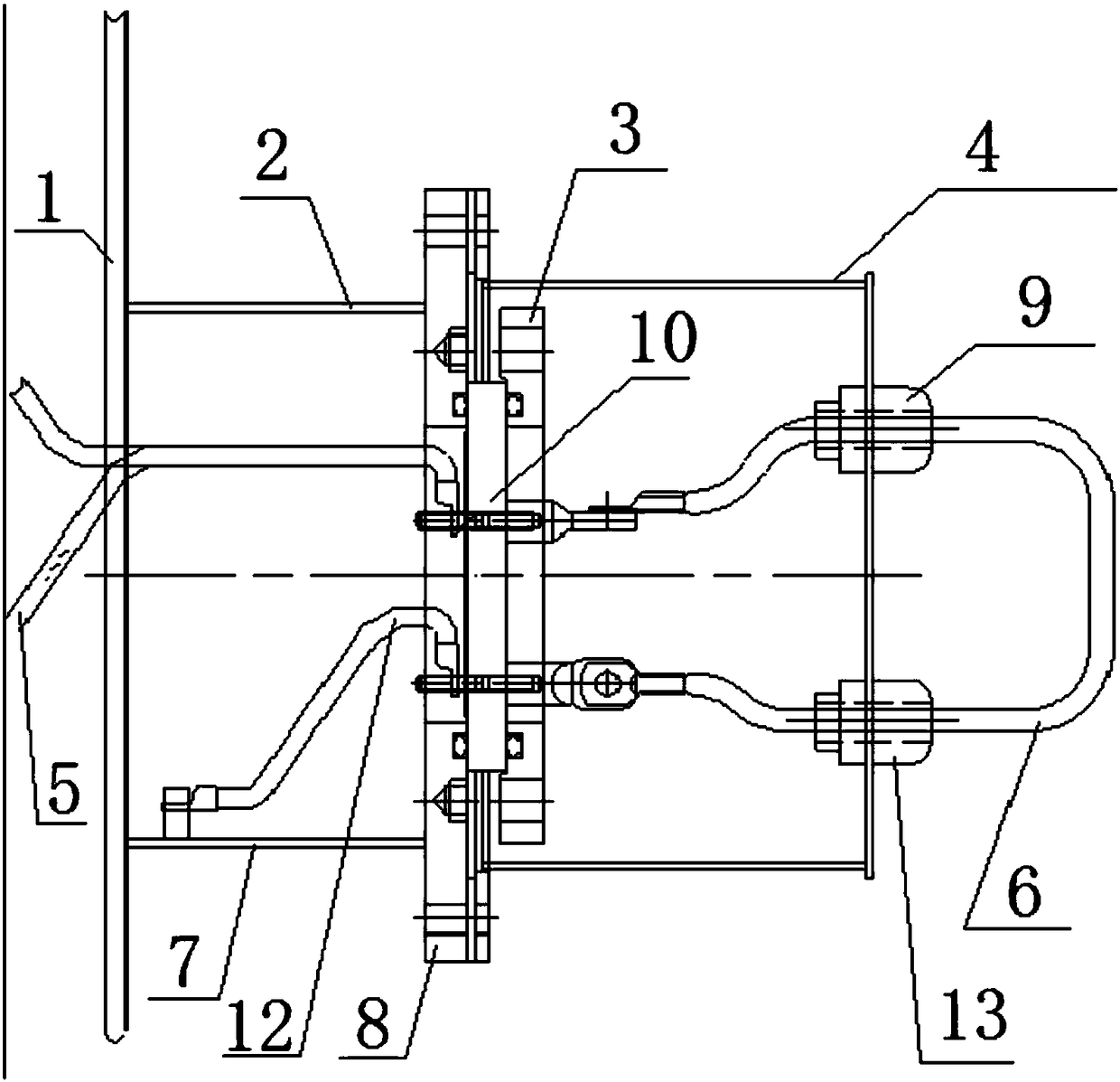 Transformer iron core grounding lead structure