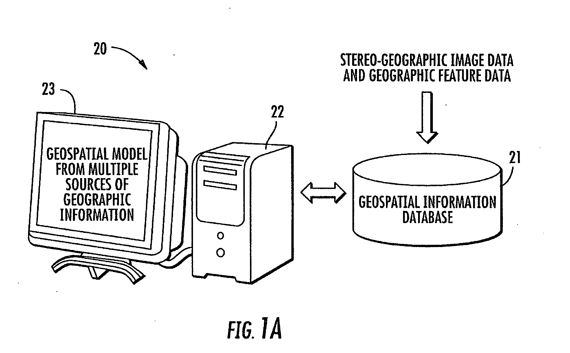 Geospatial modeling system for images and related methods