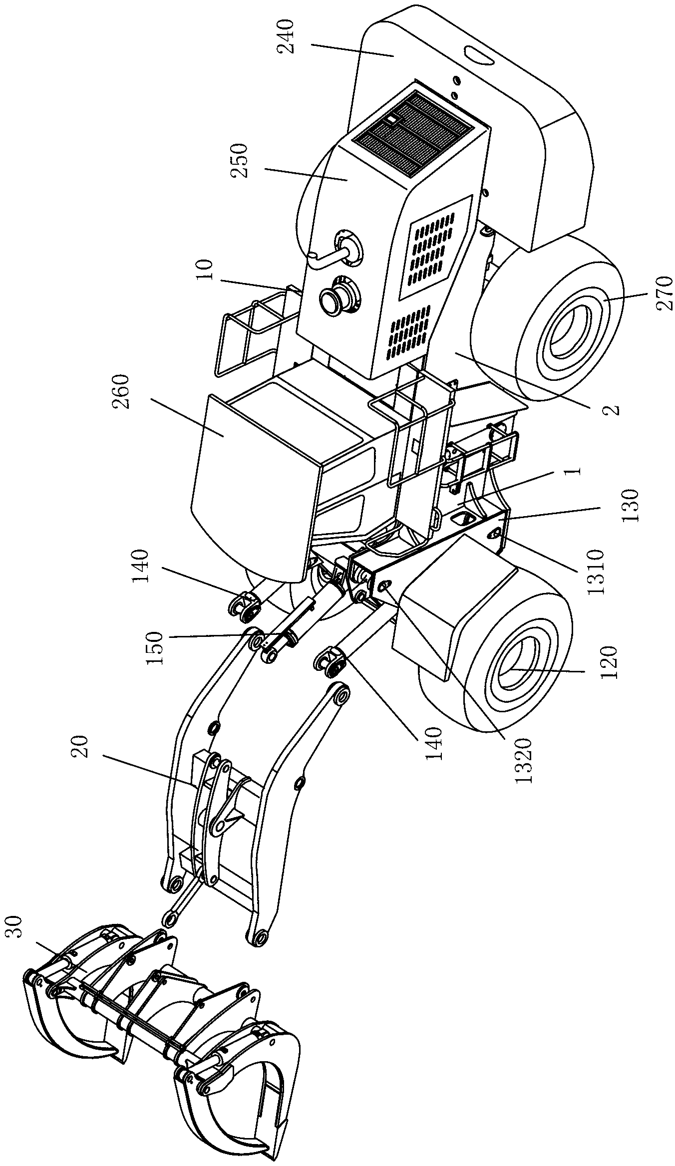 Large-tonnage wood clamping machine