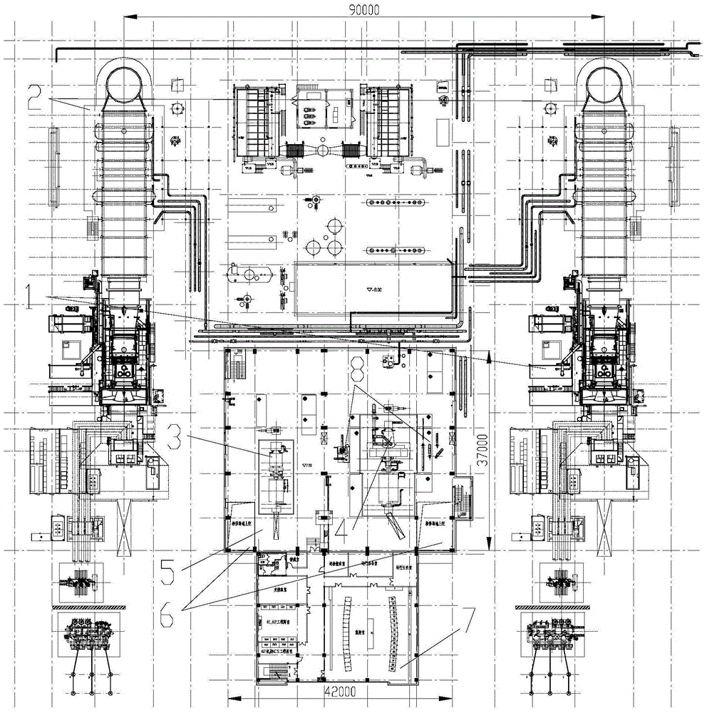 Power island arrangement structure of one-on-one multi-shaft gas turbine extraction condensing back-pressure turbine combined cycle power plant