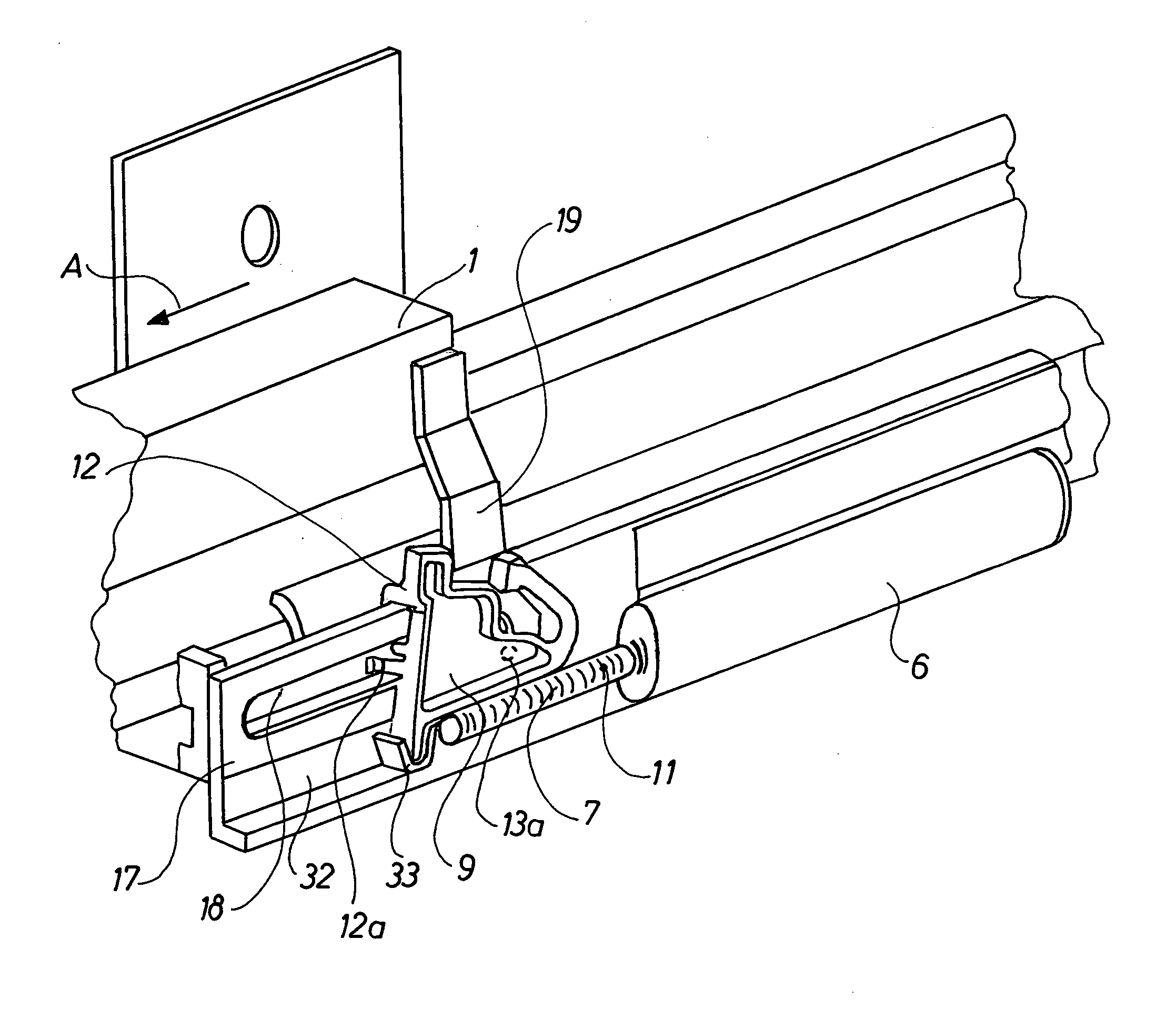 Device for securing a soft ending of the opening movement of a drawer