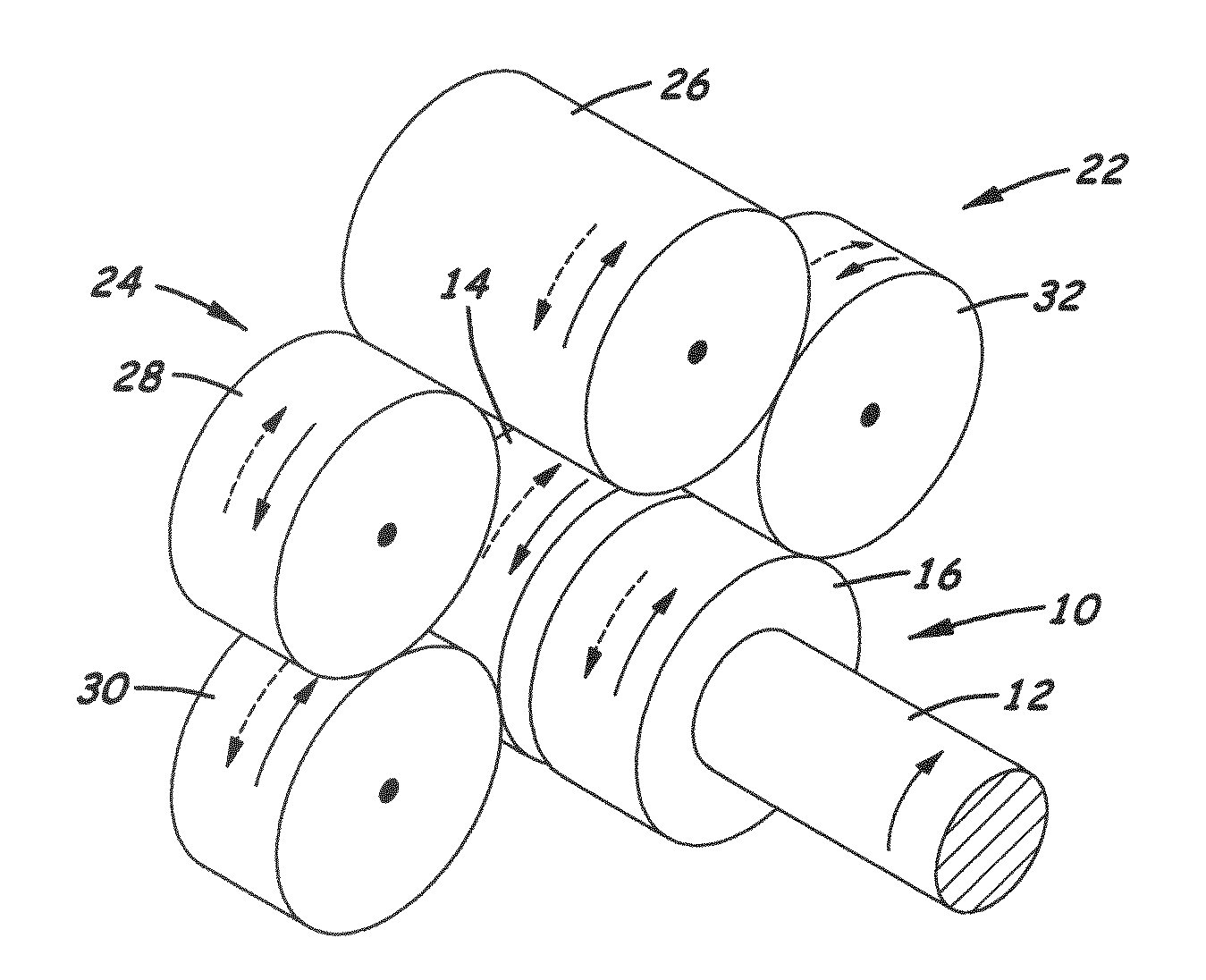 Drive conversion mechanism enabling constantly meshed gears in a drive input gear train