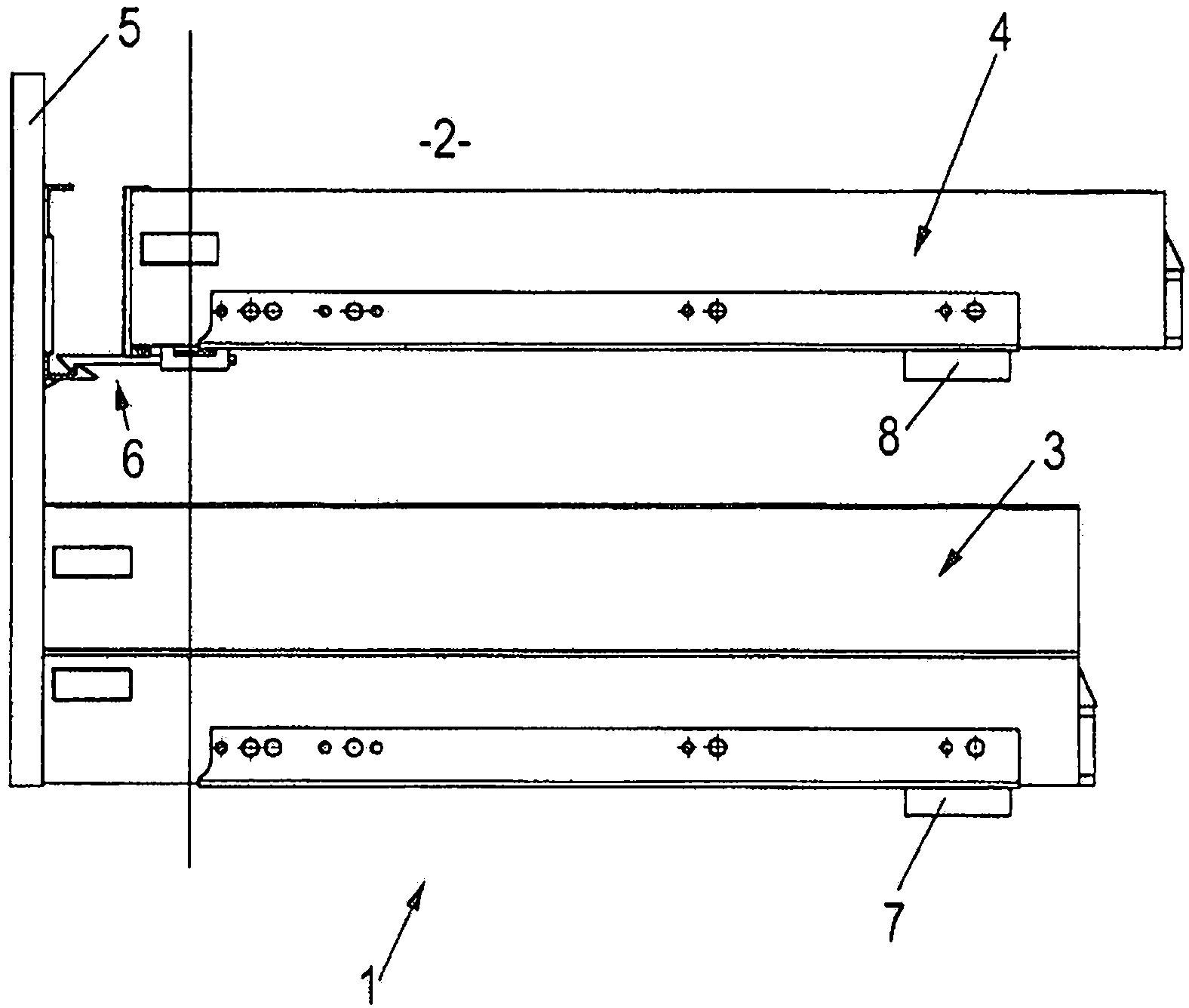 Cabinet with a front drawer and an inside drawer