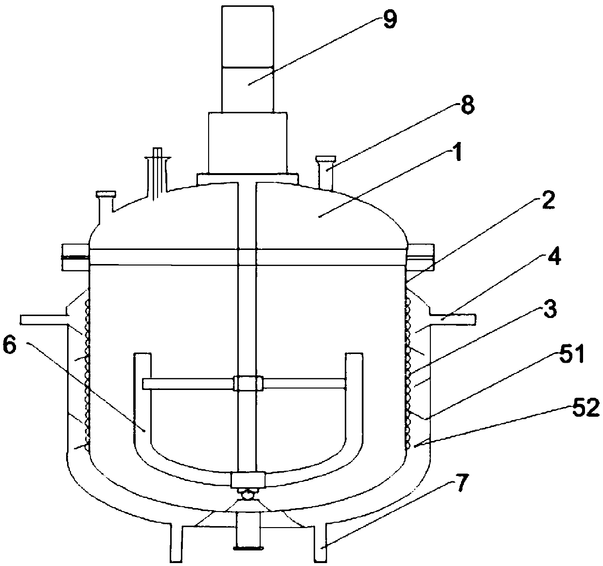 Reactor for preparing nano calcium carbonate