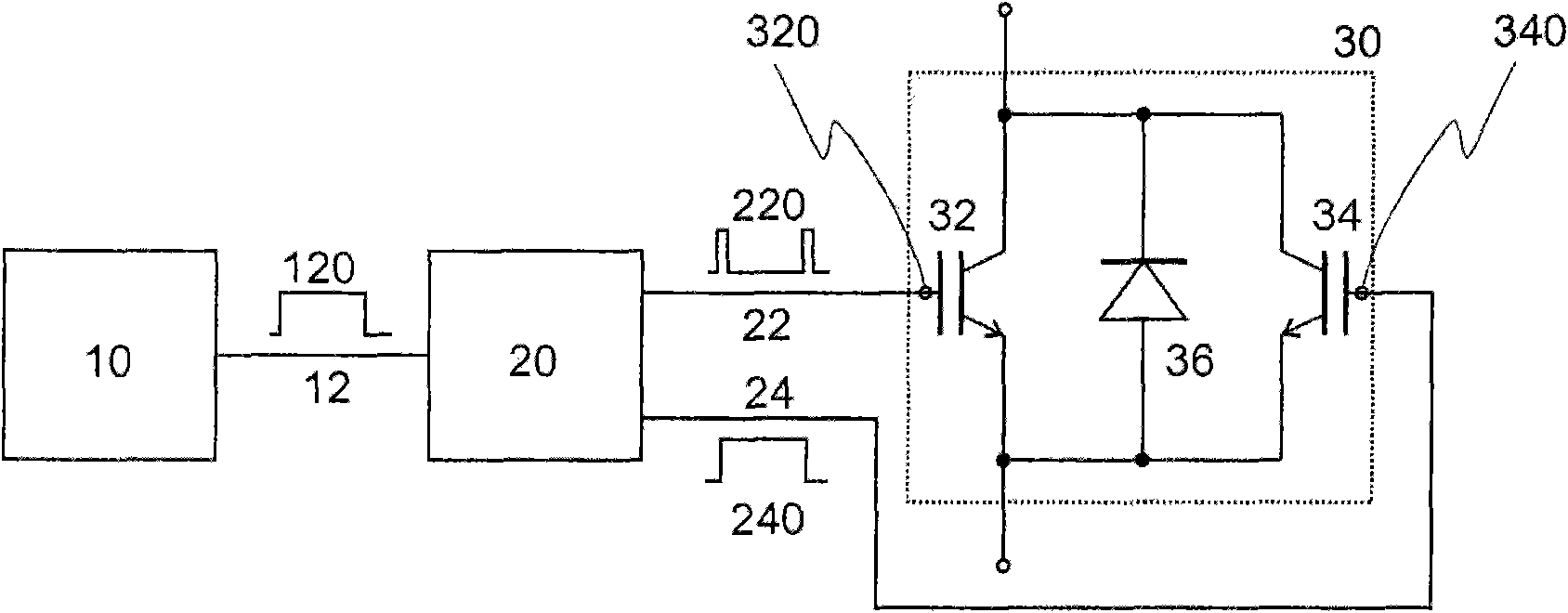 System with driver circuit and at least one power switch and its driving method