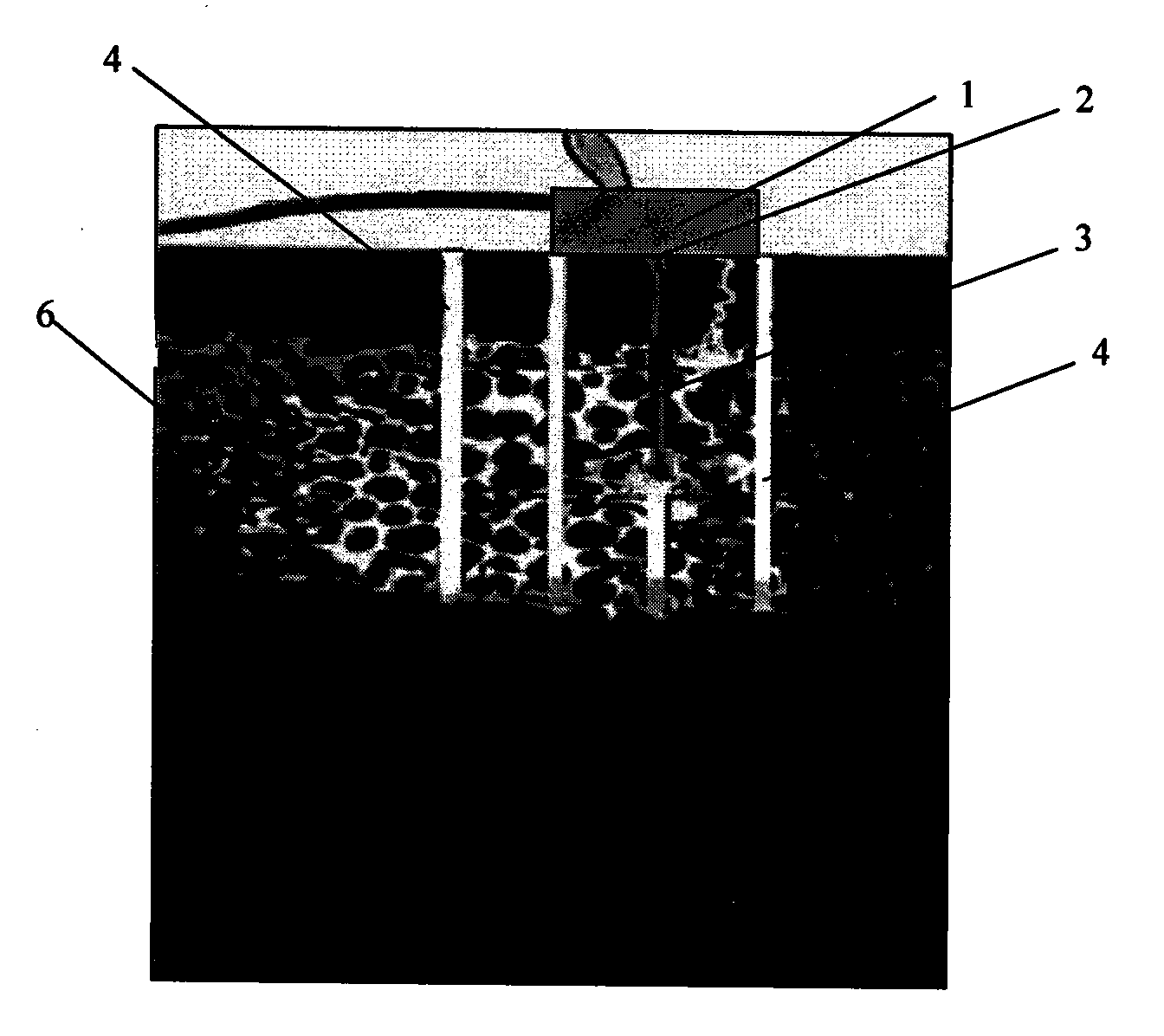 Road base reinforcing high-polymer loading and grouting method