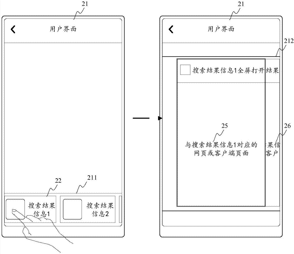 Search result display method and device