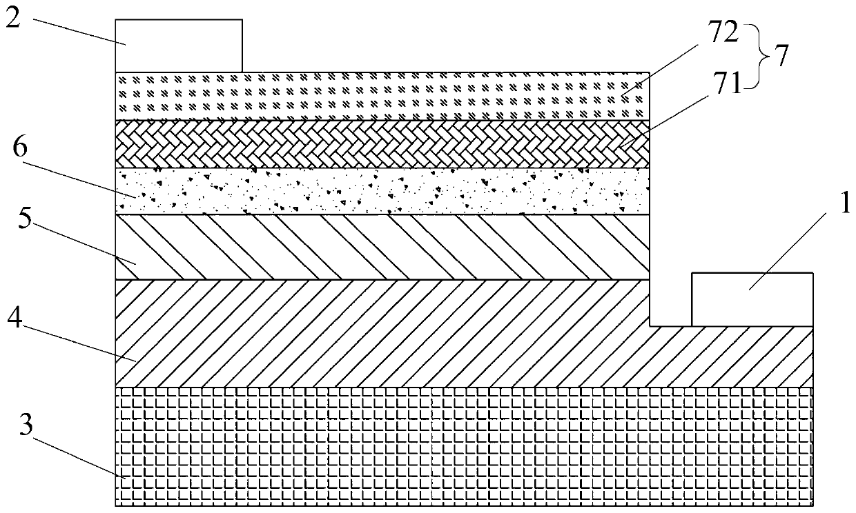 Light emitting diode with stepped quantum well structure and preparation method thereof
