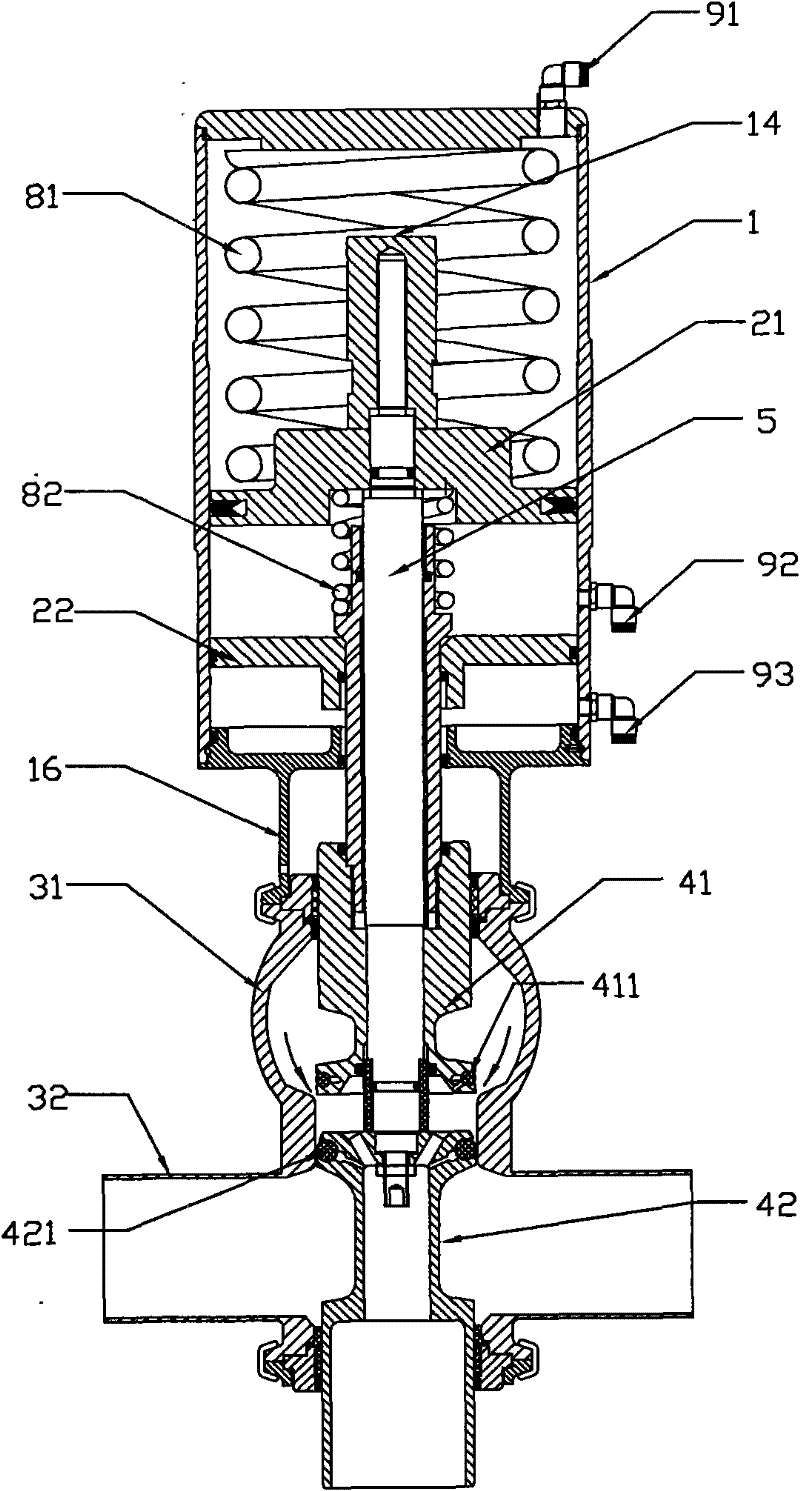 Four-way mix-proof double-seat valve