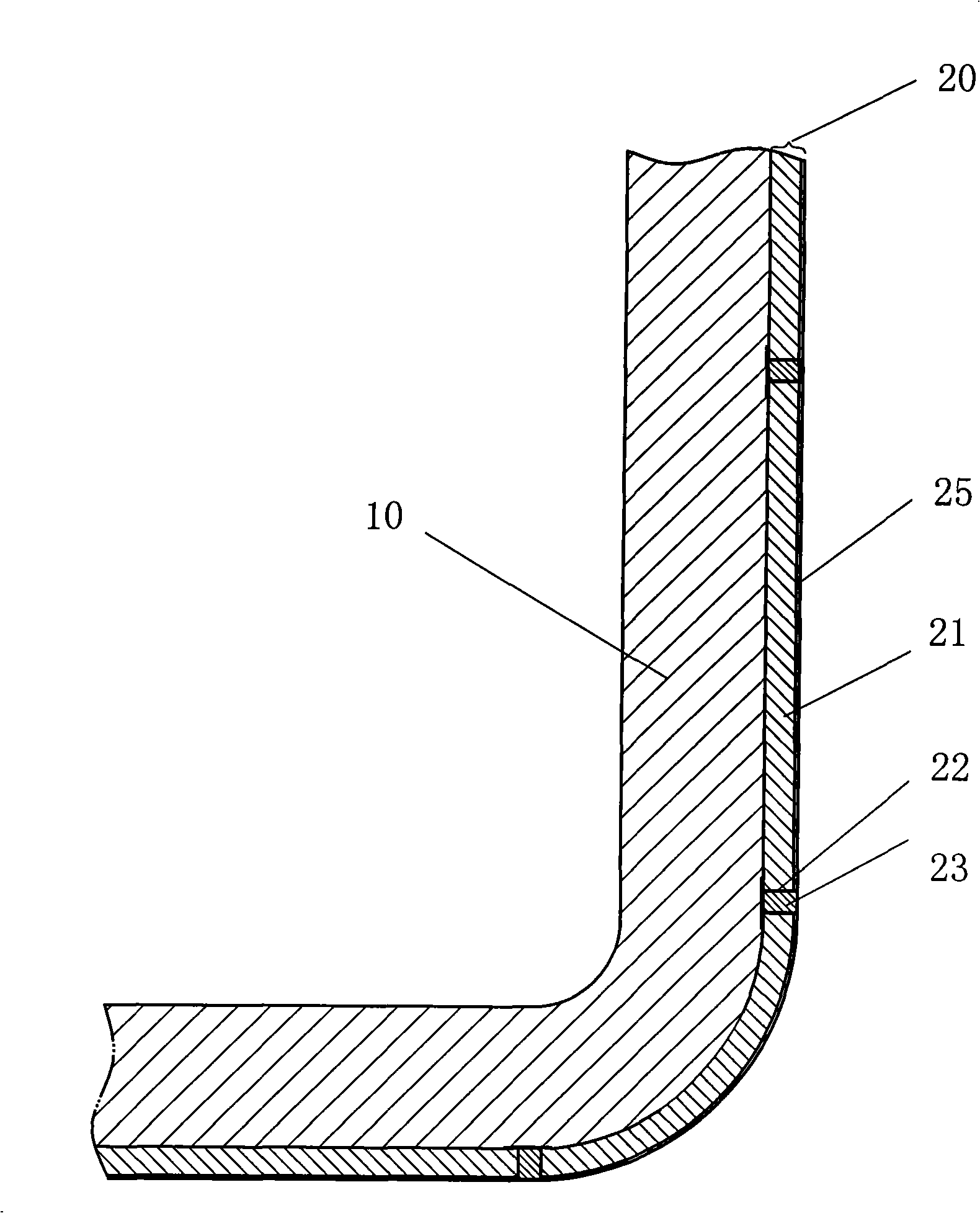 Construction body with thermal insulation and construction method