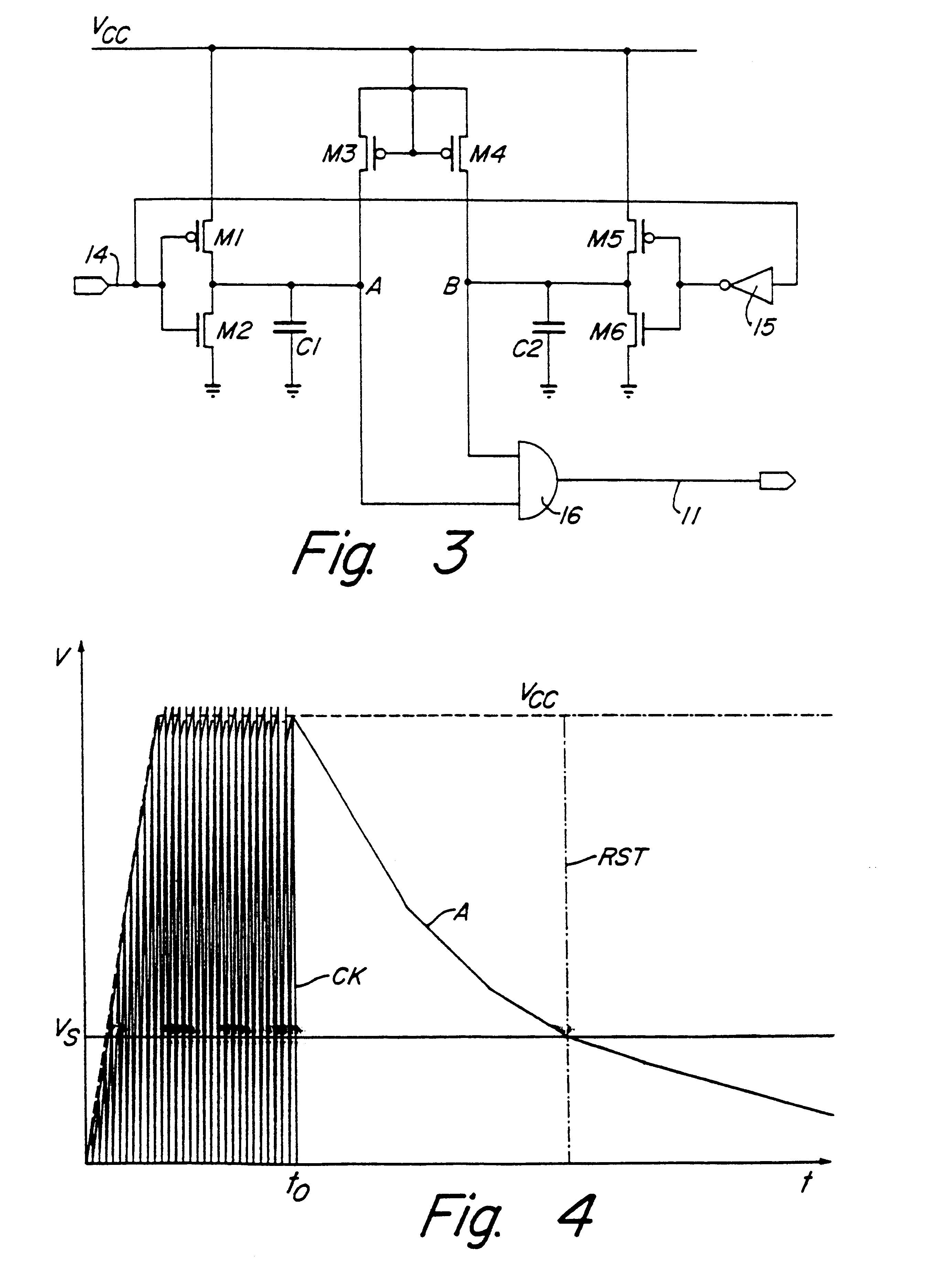 Method and circuit for detecting a fault in a clock signal for microprocessor electronic devices including memory elements