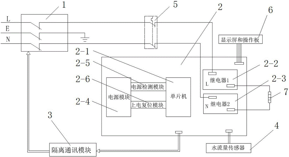 Electric water heater water output power-off control system capable of preventing misoperation