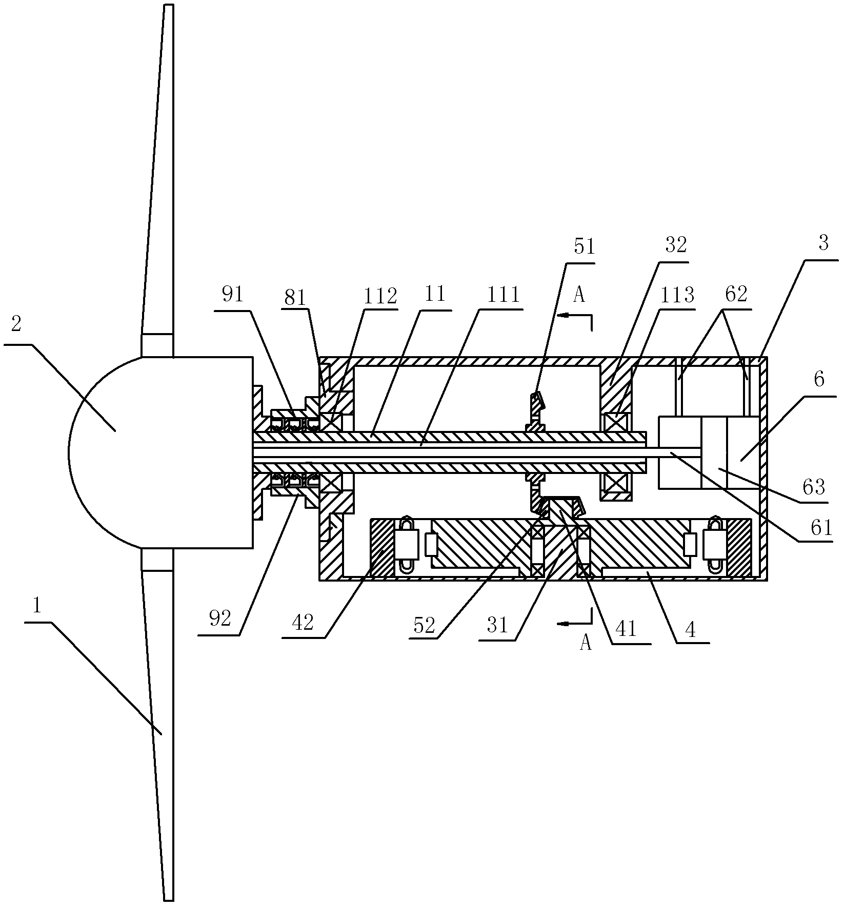 Low-speed half direct-driven marine current energy power generation device