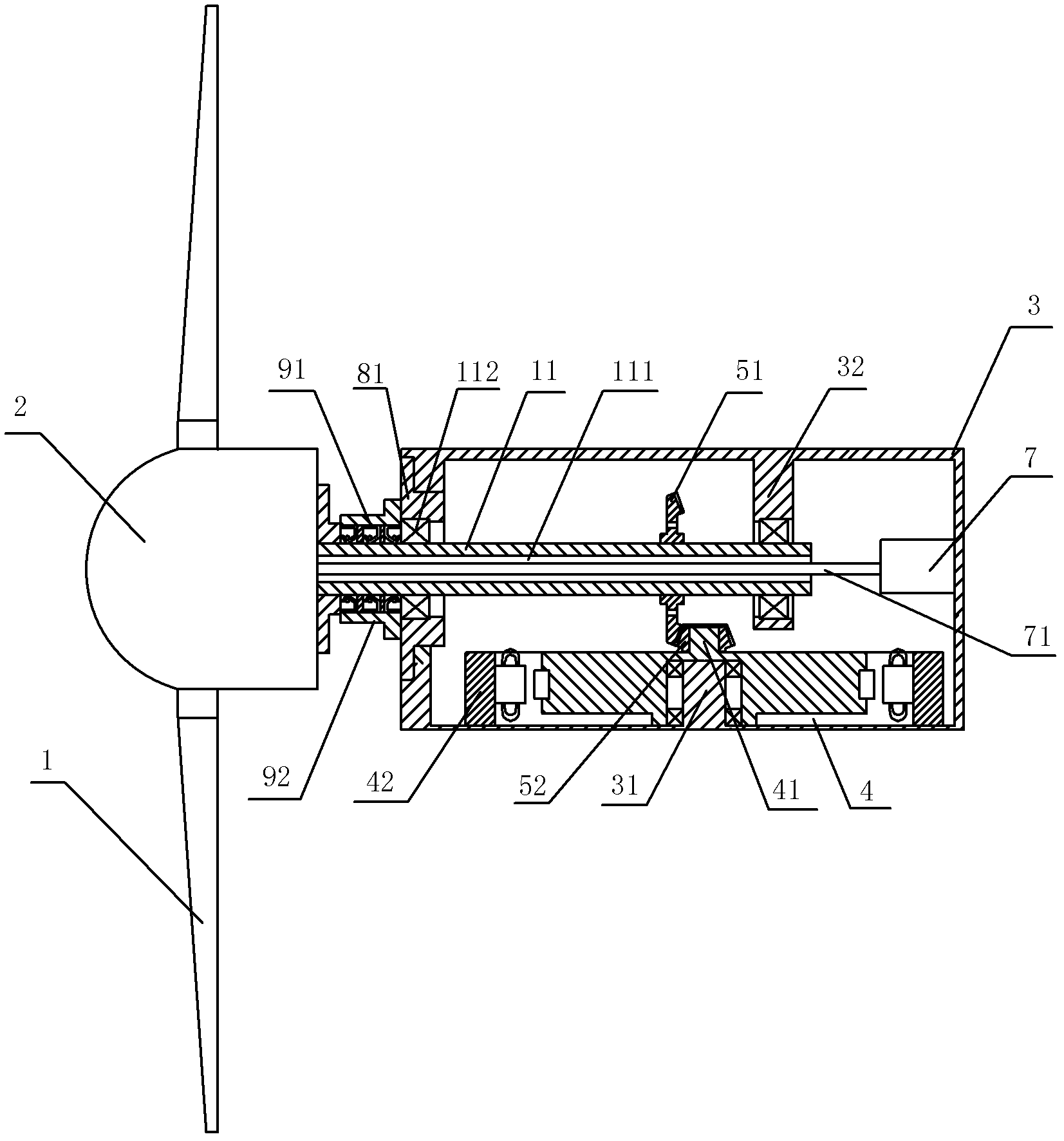 Low-speed half direct-driven marine current energy power generation device