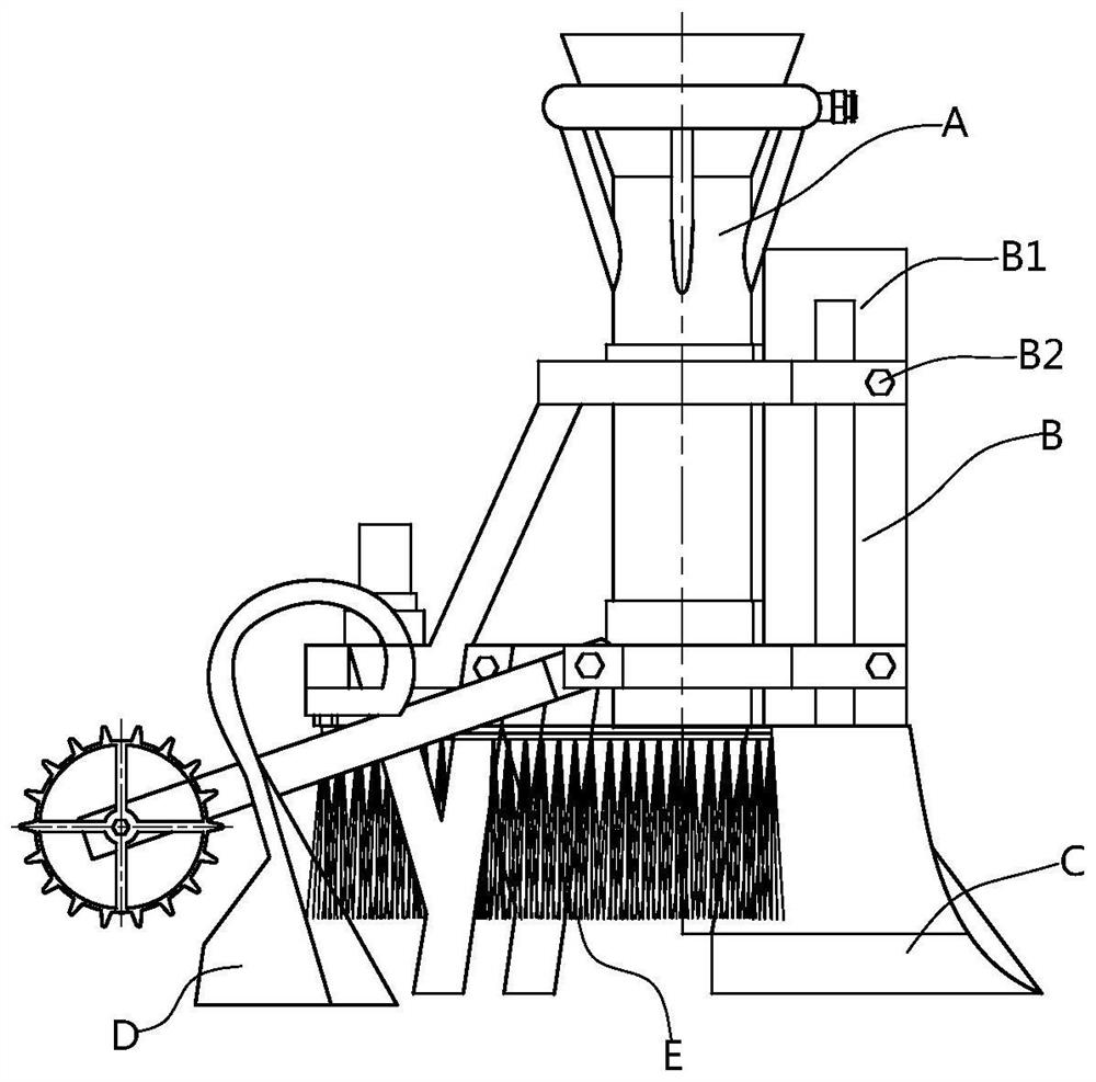 An accelerated falling type rape pot seedling transplanting device