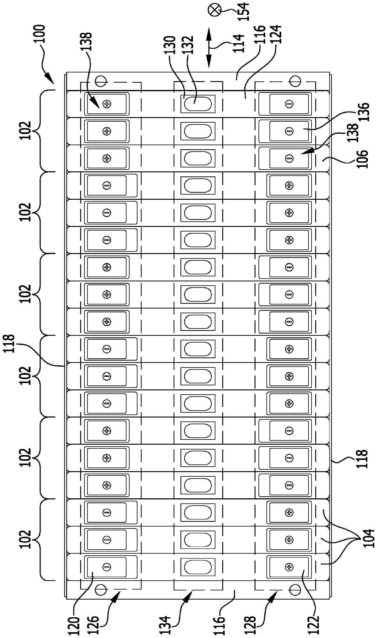 Cell contacting system for an electrochemical device