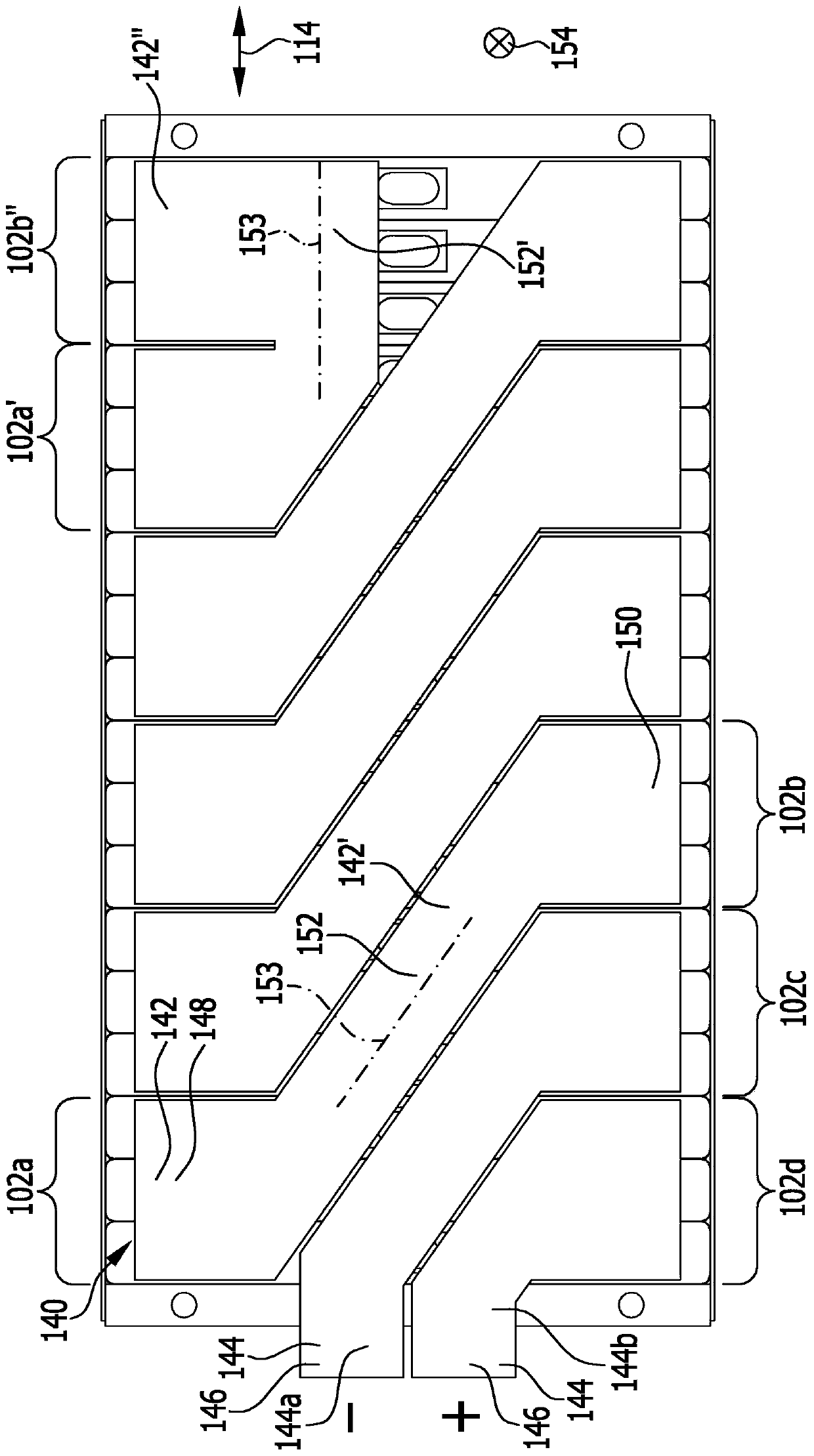 Cell contacting system for an electrochemical device